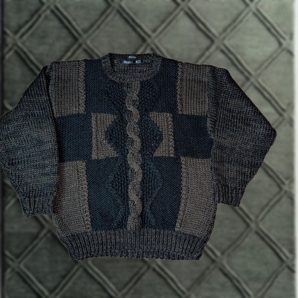 Vintage VINTAGE 80's Sole Sweater Cosby Grandpa Size Medium Acrylic GUC Brown Mens Size US M / EU 48-50 / 2 - 1 Thumbnail