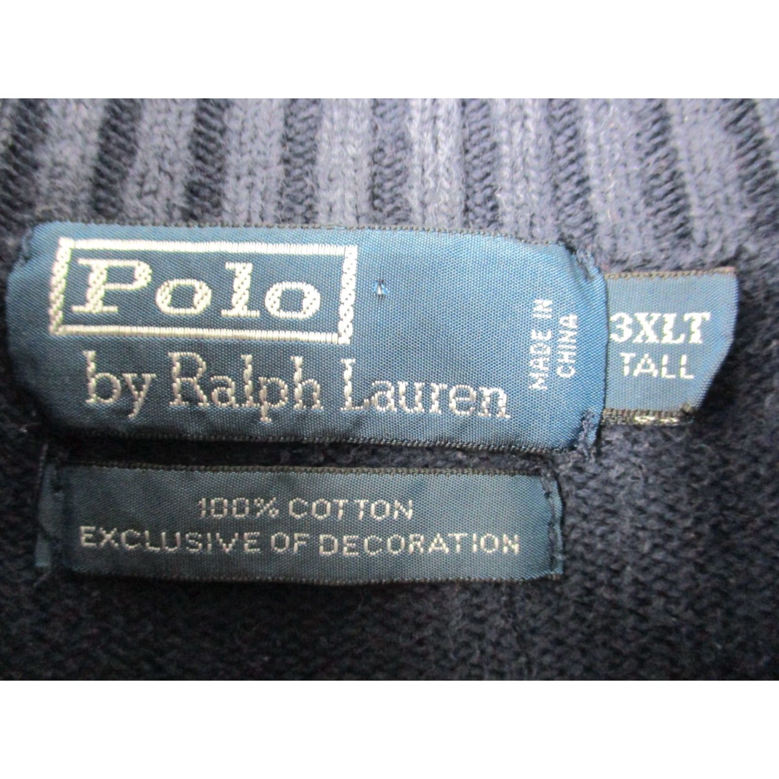 Ralph Lauren VINTAGE Polo Ralph Lauren 1/4 Zip Sweater 3XLT Men Pullover Blue Cotton Logo Size US XXL / EU 58 / 5 - 4 Thumbnail