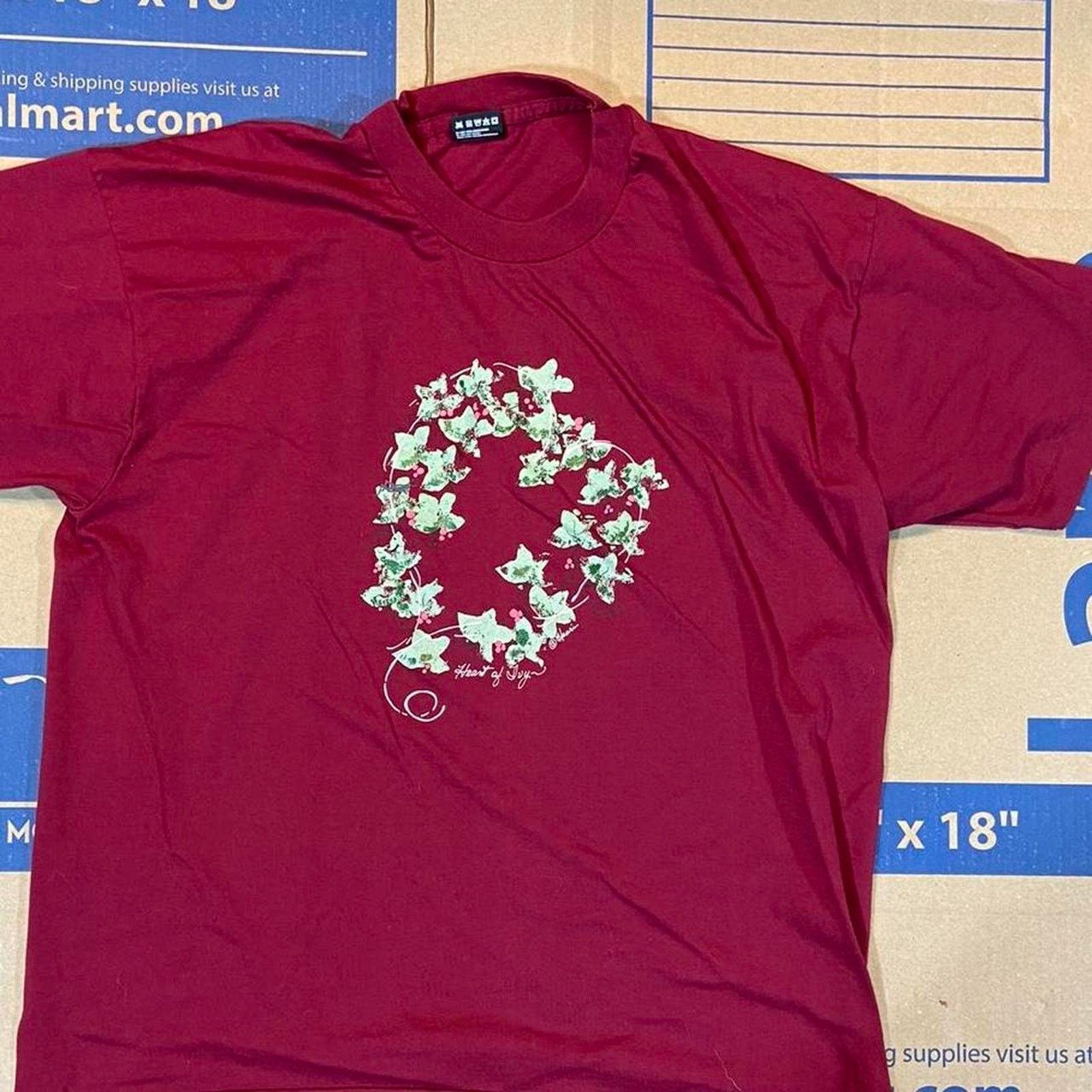 Fruit Of The Loom 90s burgundy heart of ivy Size US XL / EU 56 / 4 - 2 Thumbnail