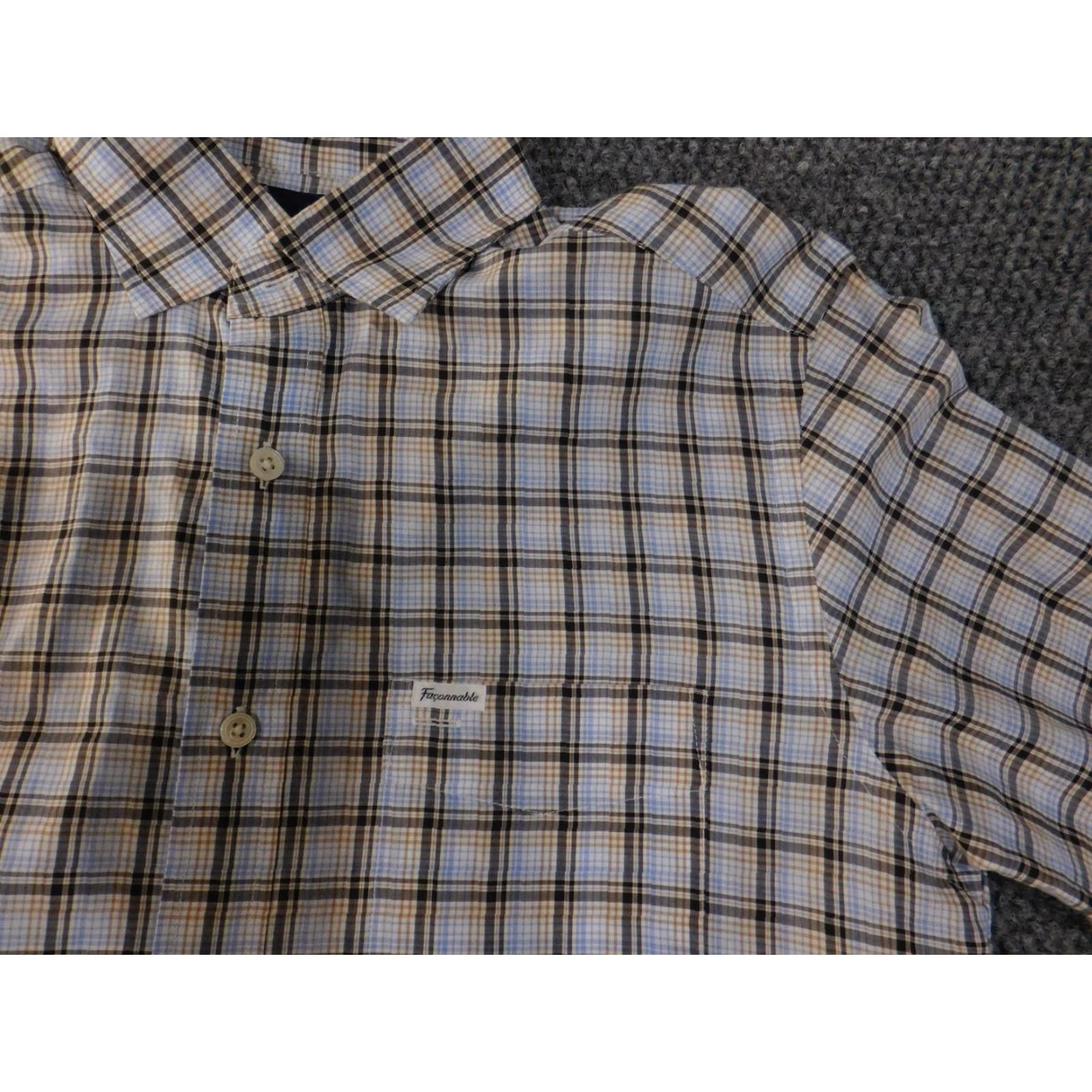 Faconnable VINTAGE Faconnable Shirt Mens Small Blue Brown Plaid Club Deauville Button Up Casual Size US S / EU 44-46 / 1 - 4 Thumbnail