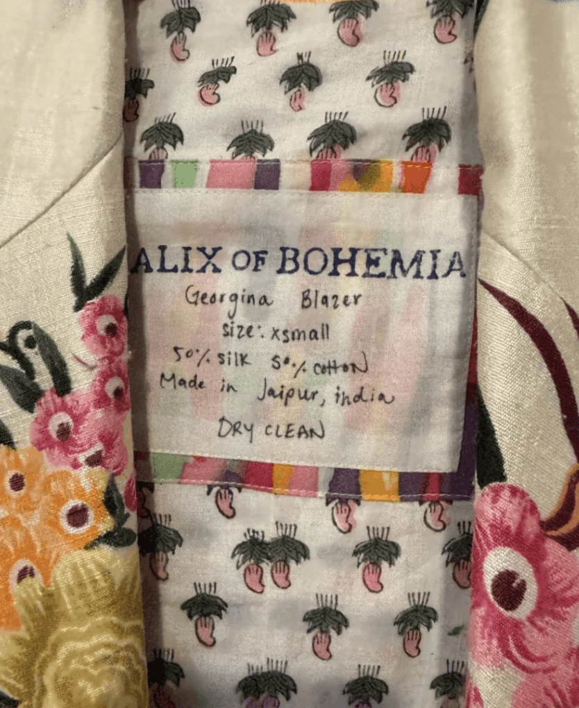 Alix Of Bohemia Acid Floral Blazer Jaipur Silk Medium Size XS / US 0-2 / IT 36-38 - 3 Thumbnail