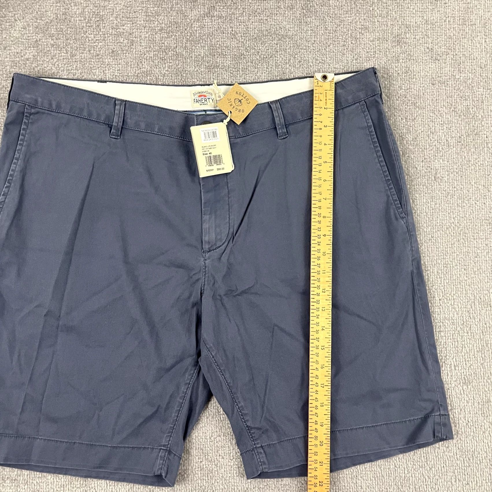Faherty Faherty Chino Shorts Mens 40 / 9"Washed Blue Organic Cotton Casual Size US 40 / EU 56 - 4 Thumbnail