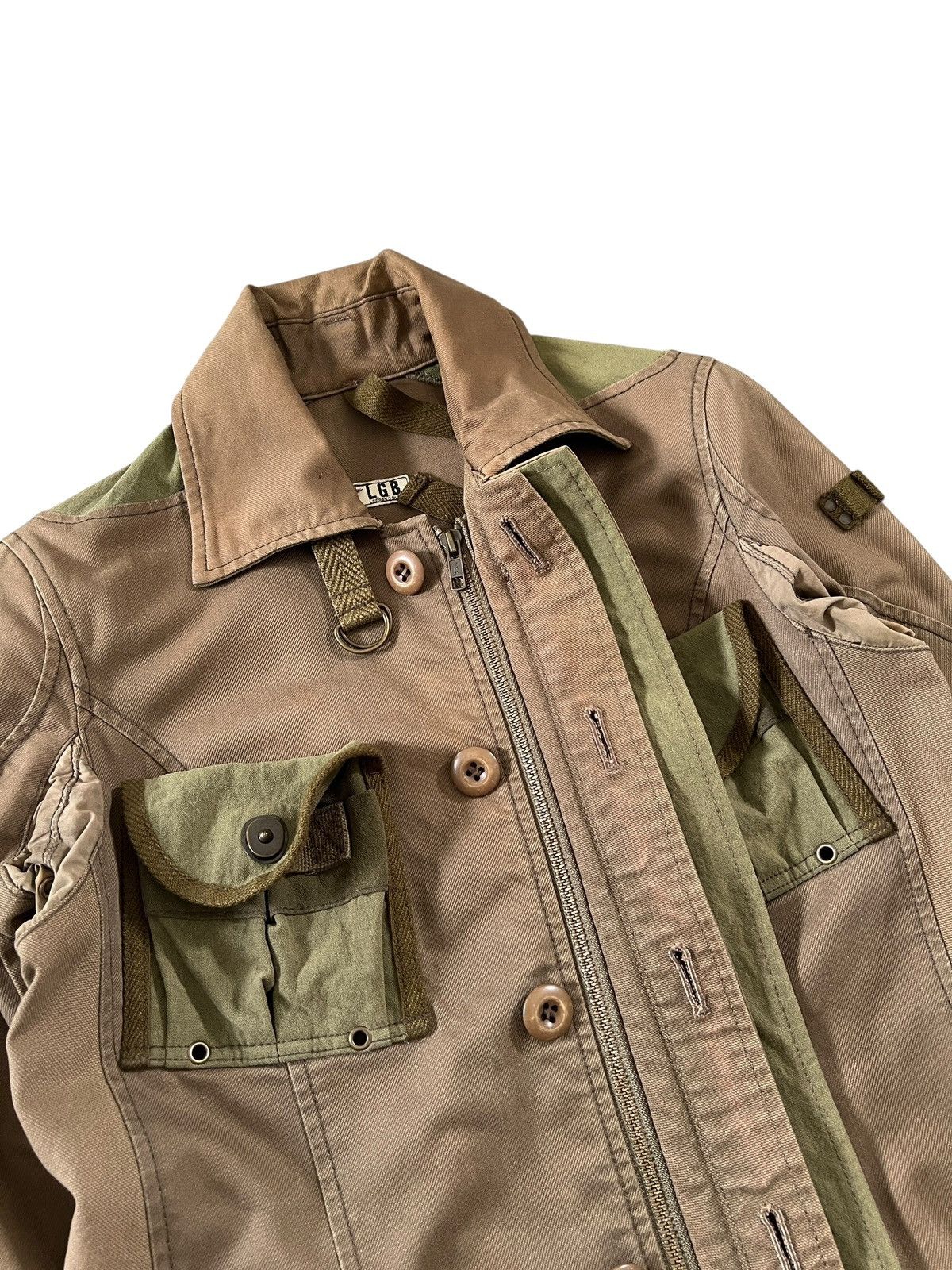 Le Grande Bleu (L.G.B.) Vintage 1990s LGB Military Cargo Jacket Size US XS / EU 42 / 0 - 19 Thumbnail