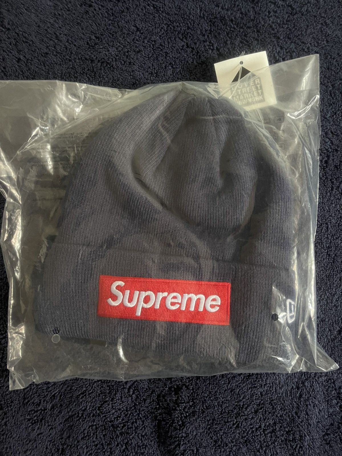 New Era × Supreme Supreme Box Logo Beanie Cyan | Grailed