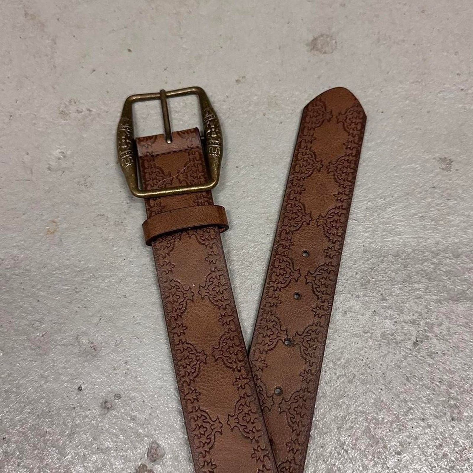 Other BROWN ENGRAVED BELT 26-32 MENS Size ONE SIZE - 4 Thumbnail