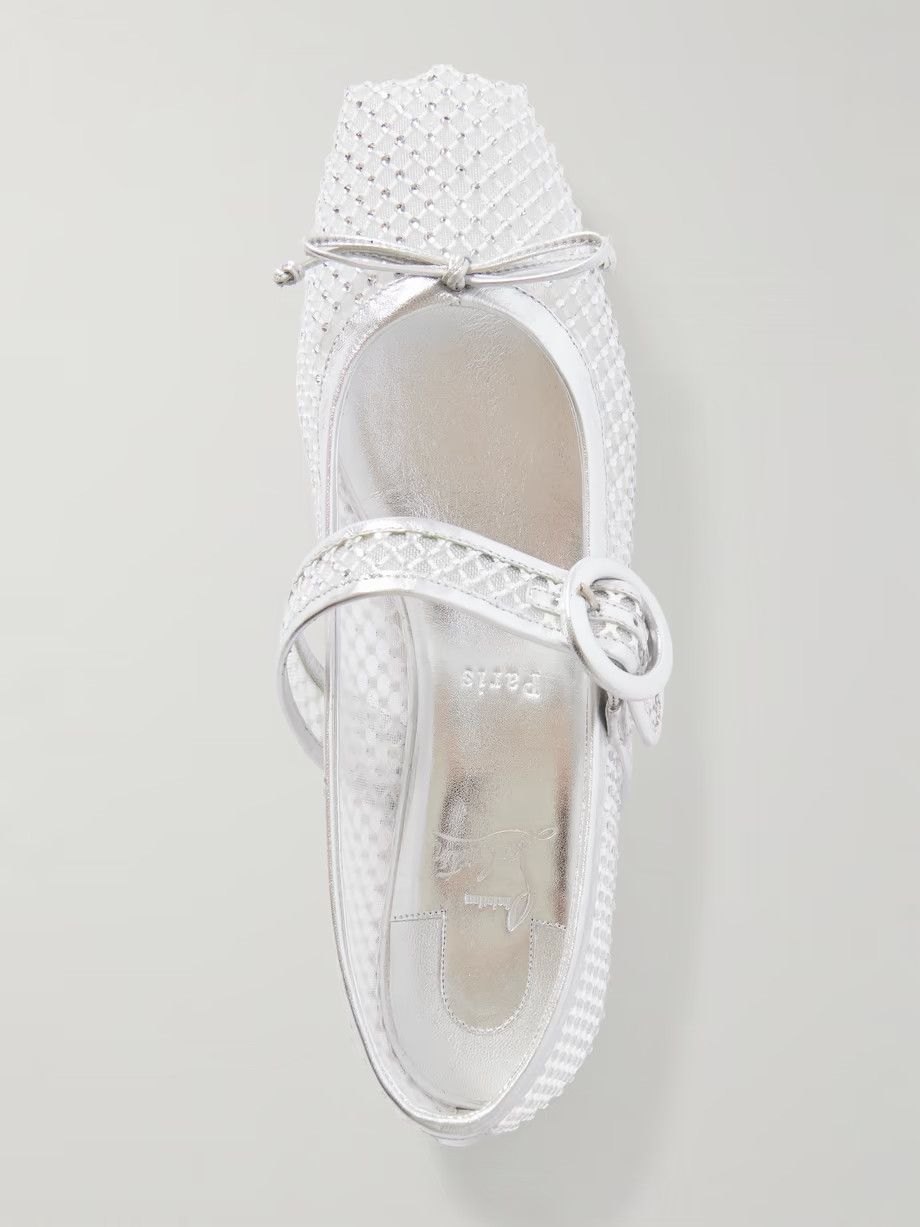 Christian Louboutin o1bcso1str0825 Mamastrapitina crystal Flats in White Size US 9 / IT 39 - 4 Thumbnail