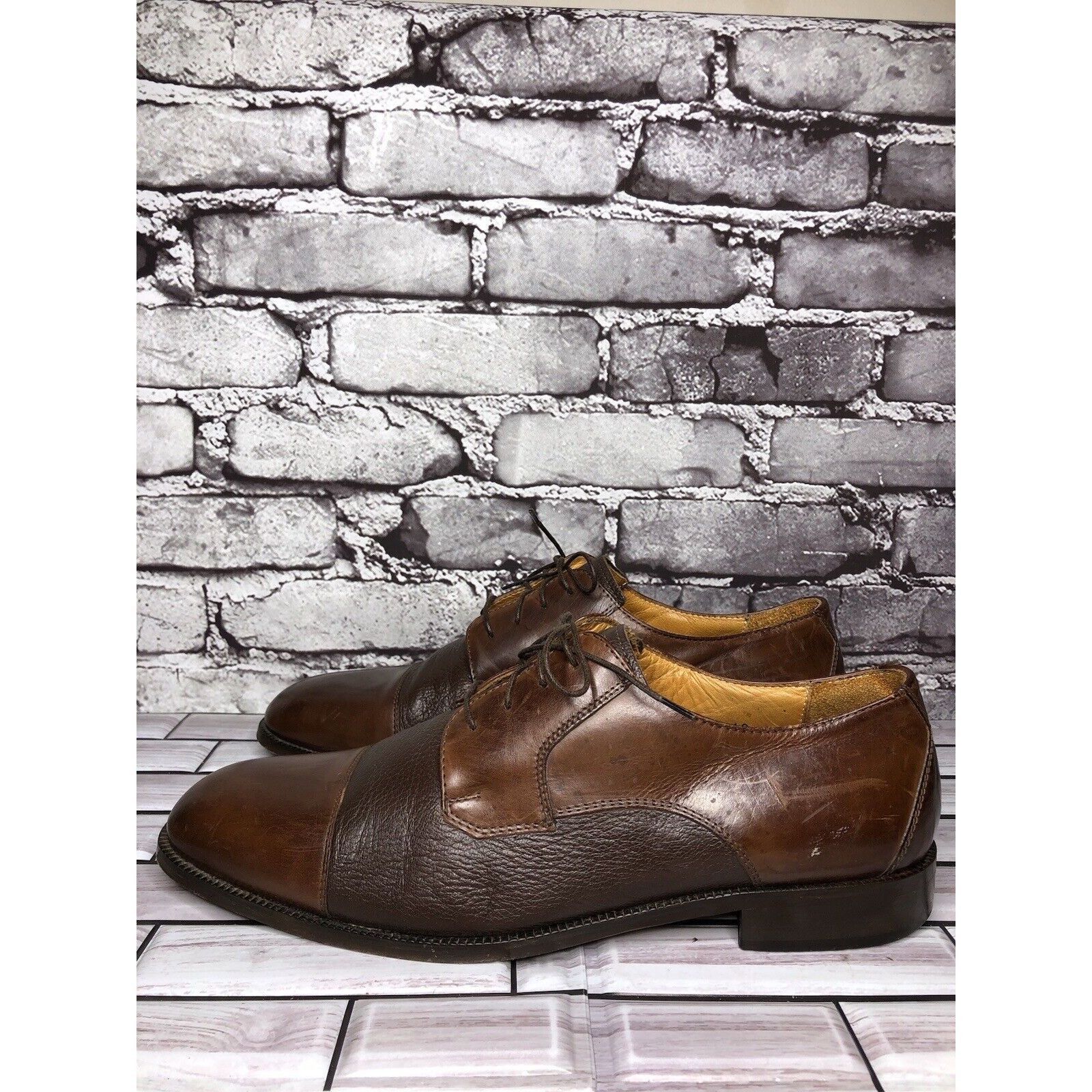 Pronto Uomo Pronto Uomo Firenze Brown Leather Cap Toe Oxfords Dress Shoe Size US 12 / EU 45 - 8 Thumbnail