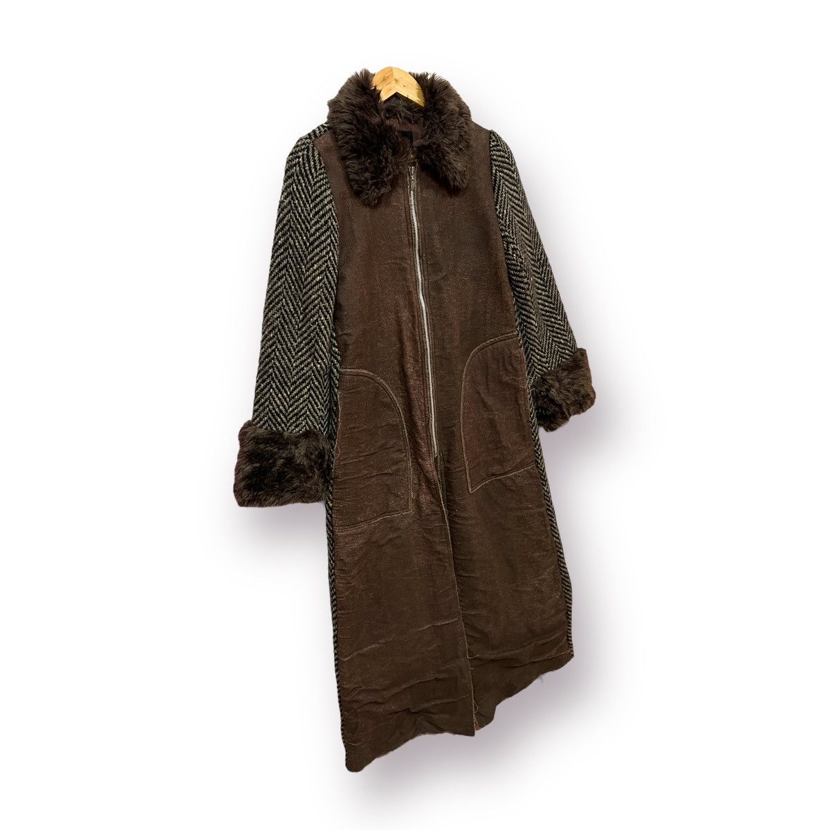 Japanese Brand Exclusive Clutch flare cloak fur harringbone jacket Size S / US 4 / IT 40 - 3 Thumbnail