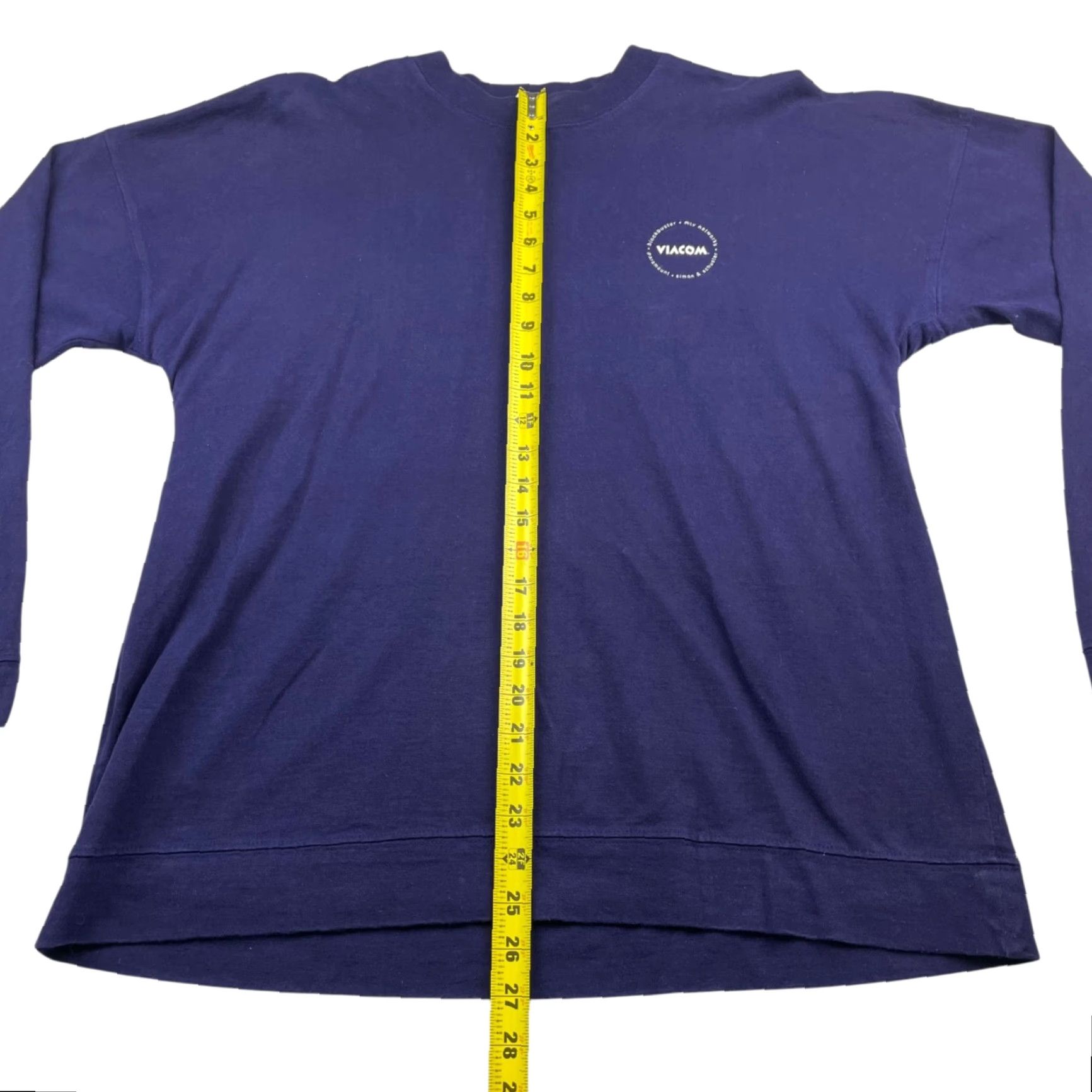 Vintage VTG Viacom MTV Blockbuster Video T-Shirt Long Sleeve Cotton Blue Mens One Size USA Size US M / EU 48-50 / 2 - 5 Thumbnail