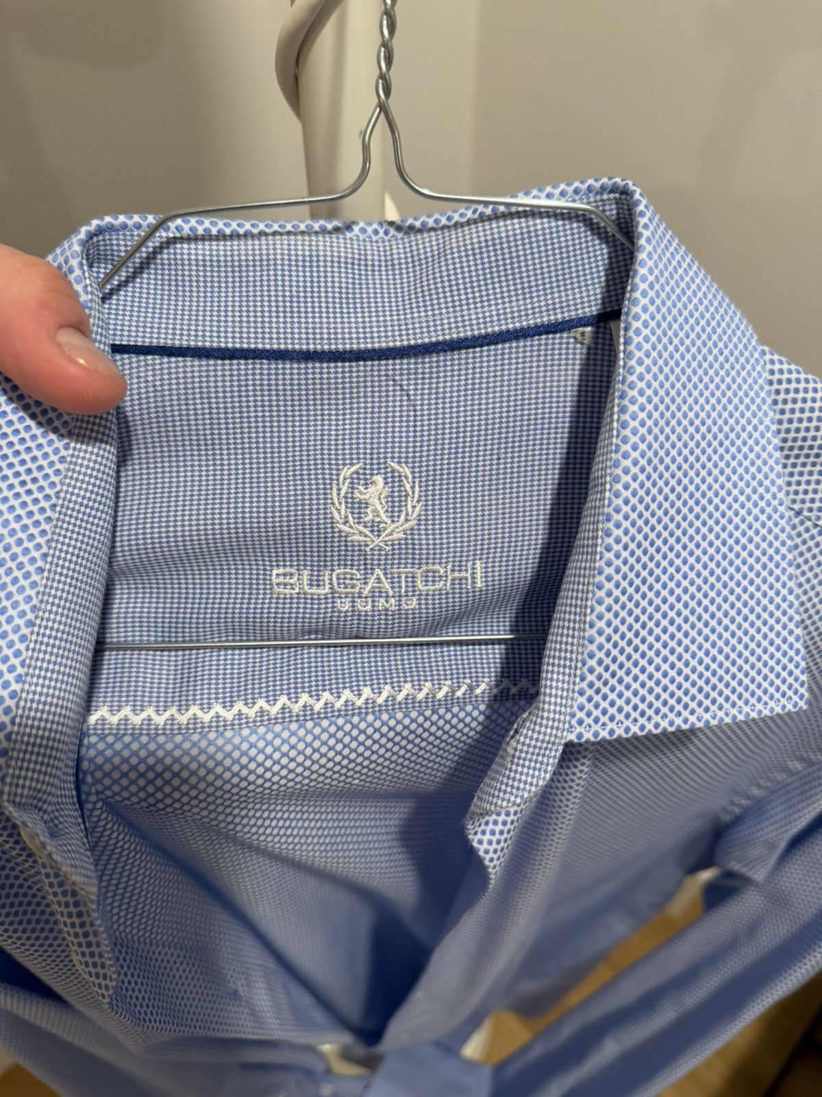 BUGATCHI Blue Button-Down Button-Up 15 1/2" 34/35 Size US M / EU 48-50 / 2 - 3 Thumbnail