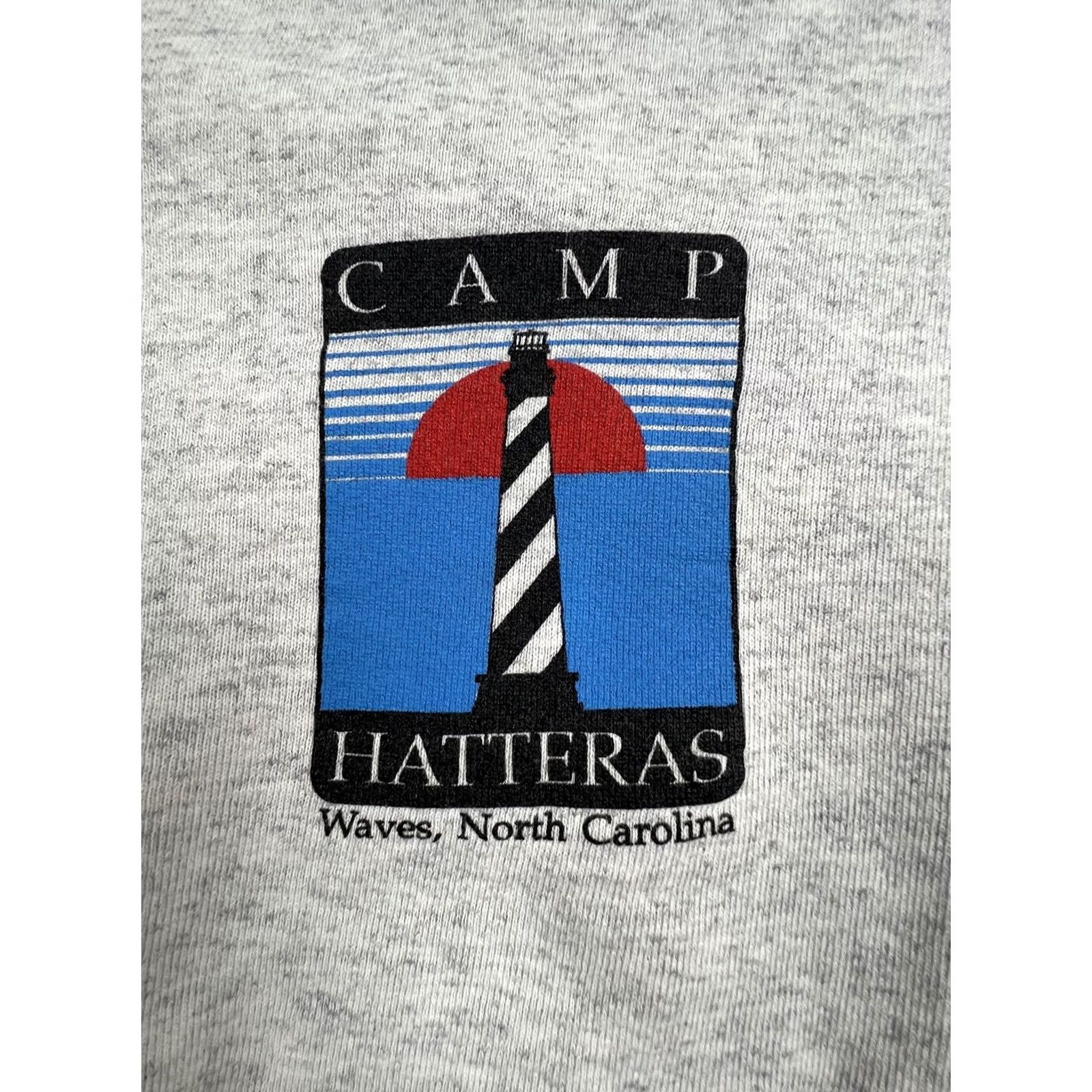 Vintage VINTAGE Oneita Sweatshirt Mens XL Camp Hatteras Lighthouse Graphic USA Size US XL / EU 56 / 4 - 4 Thumbnail
