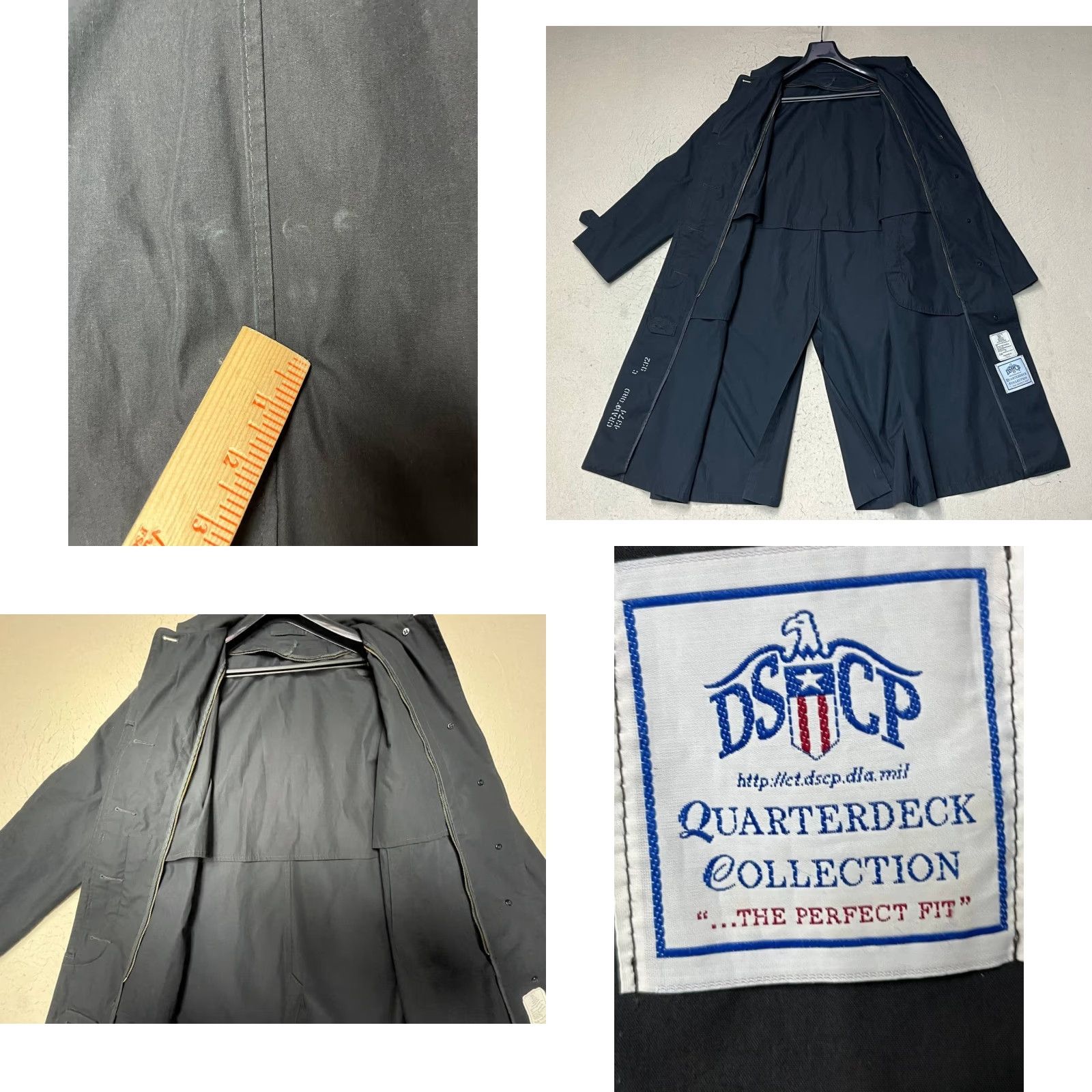 Vintage VINTAGE Defense Logistics Agency Quarterdeck Collection DSCP Long Coat Women 22L Black Button Zip Removable Lining Trench Style Coat Size 3XL / US 20-22 - 8 Thumbnail