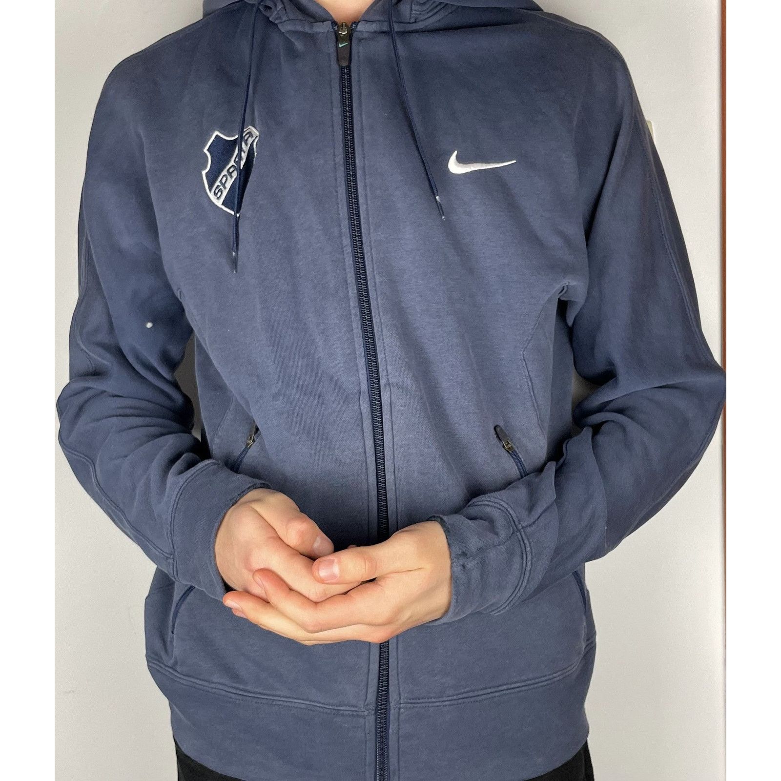 Nike Nike Sparta Women's Navy Blue Cotton Full Zip Hoodie Small Size S / US 4 / IT 40 - 2 Thumbnail