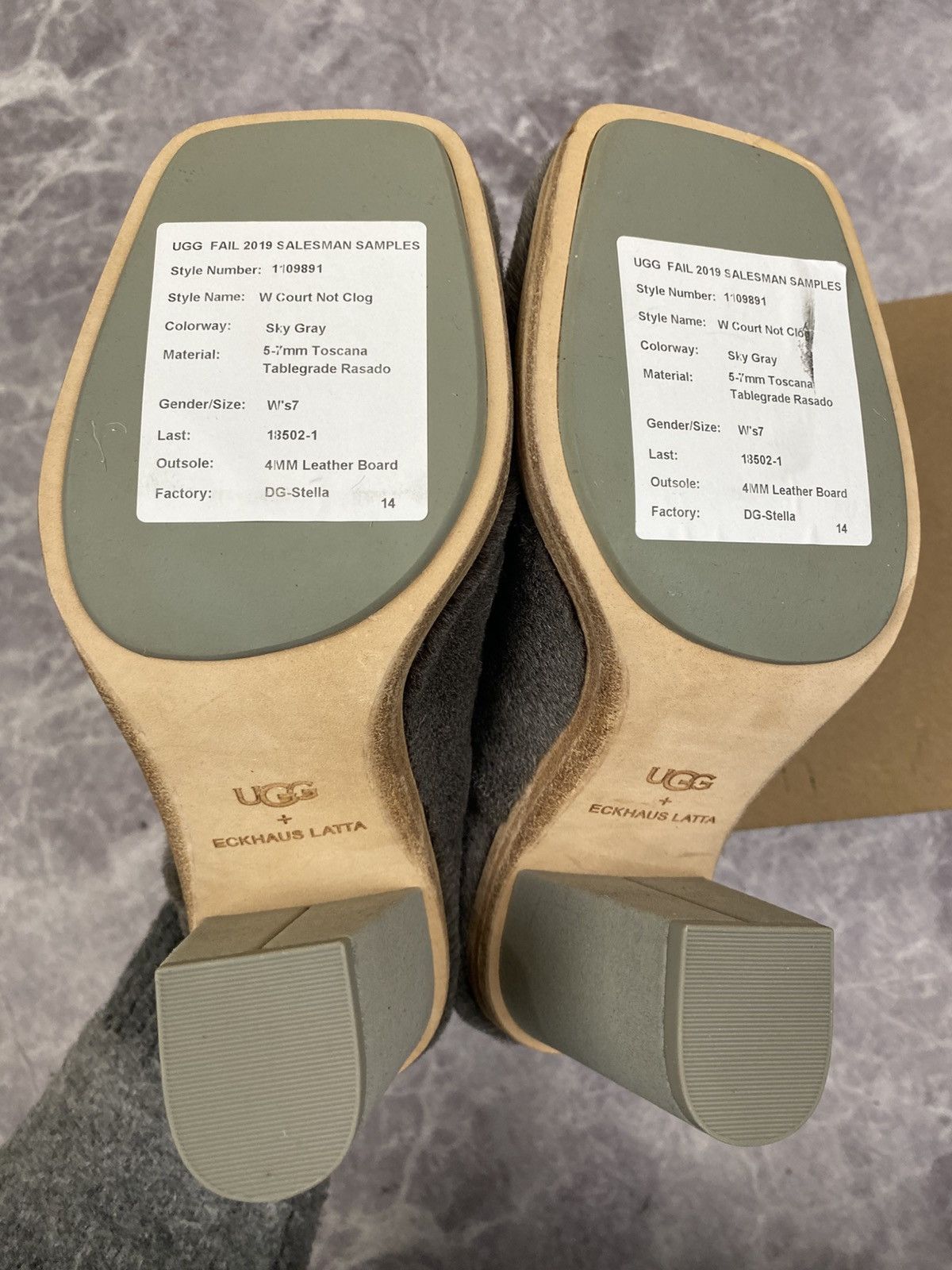 Eckhaus Latta Ugg x Eckhaus Latta Grey Fur Cone Heels Mules Size US 7 / IT 37 - 6 Thumbnail