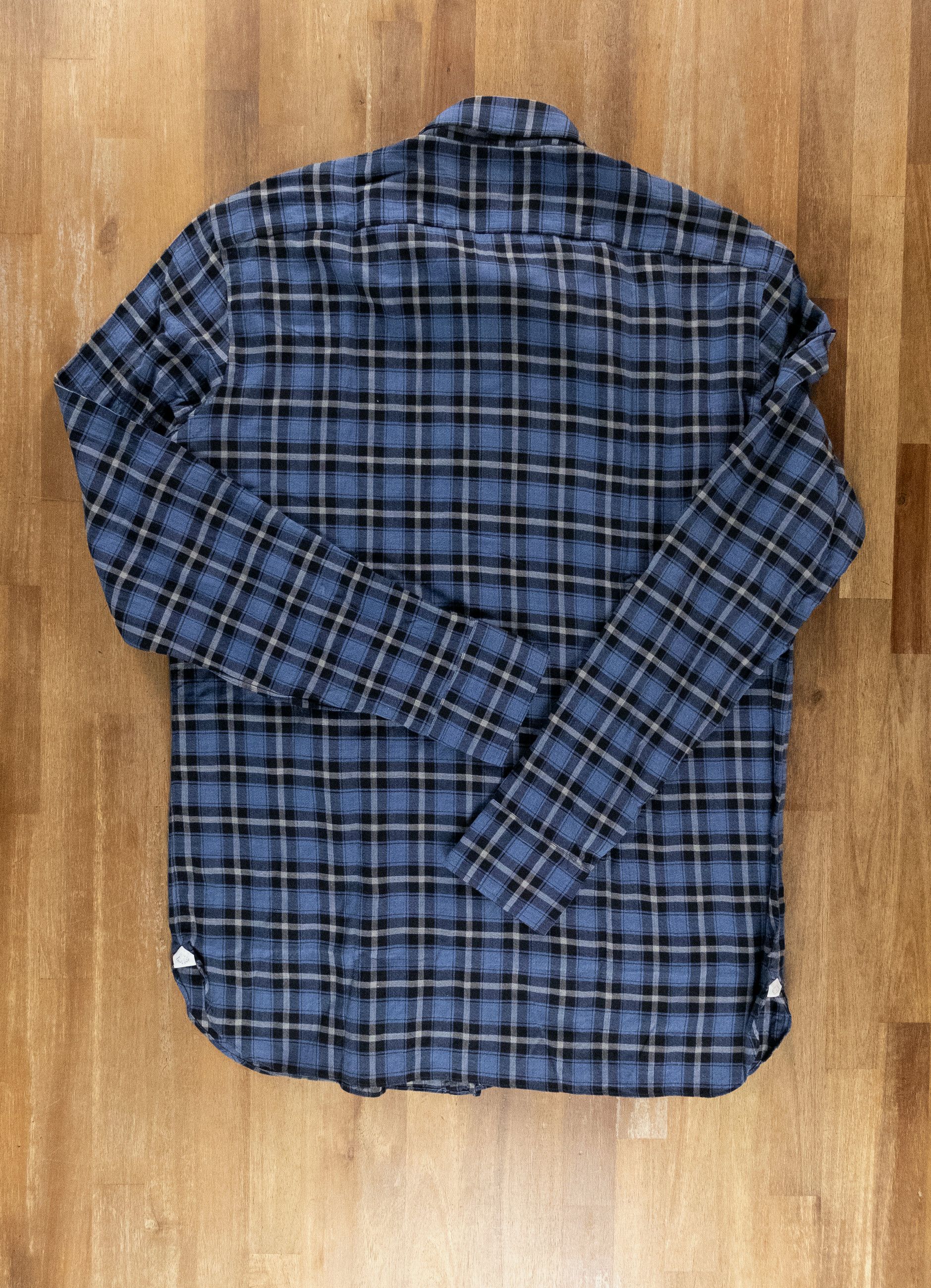Luigi Borrelli BORRELLI Napoli blue cotton plaid dress shirt Size 42 / 16.5 Size US XL / EU 56 / 4 - 6 Thumbnail