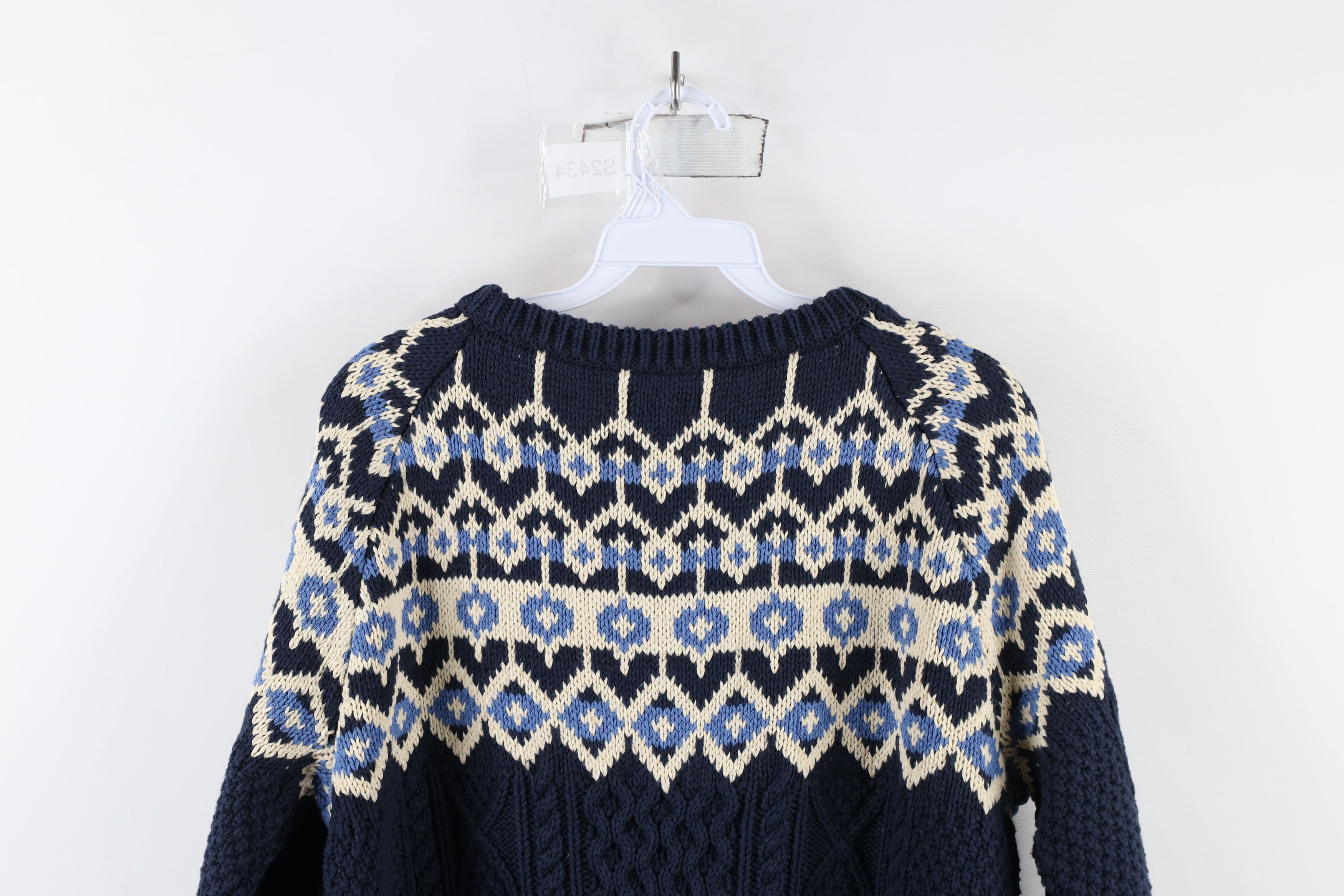 L.L. Bean × Vintage Vintage LL Bean Heavy Fair Isle Chunky Fisherman Sweater Size L / US 10 / IT 46 - 11 Thumbnail