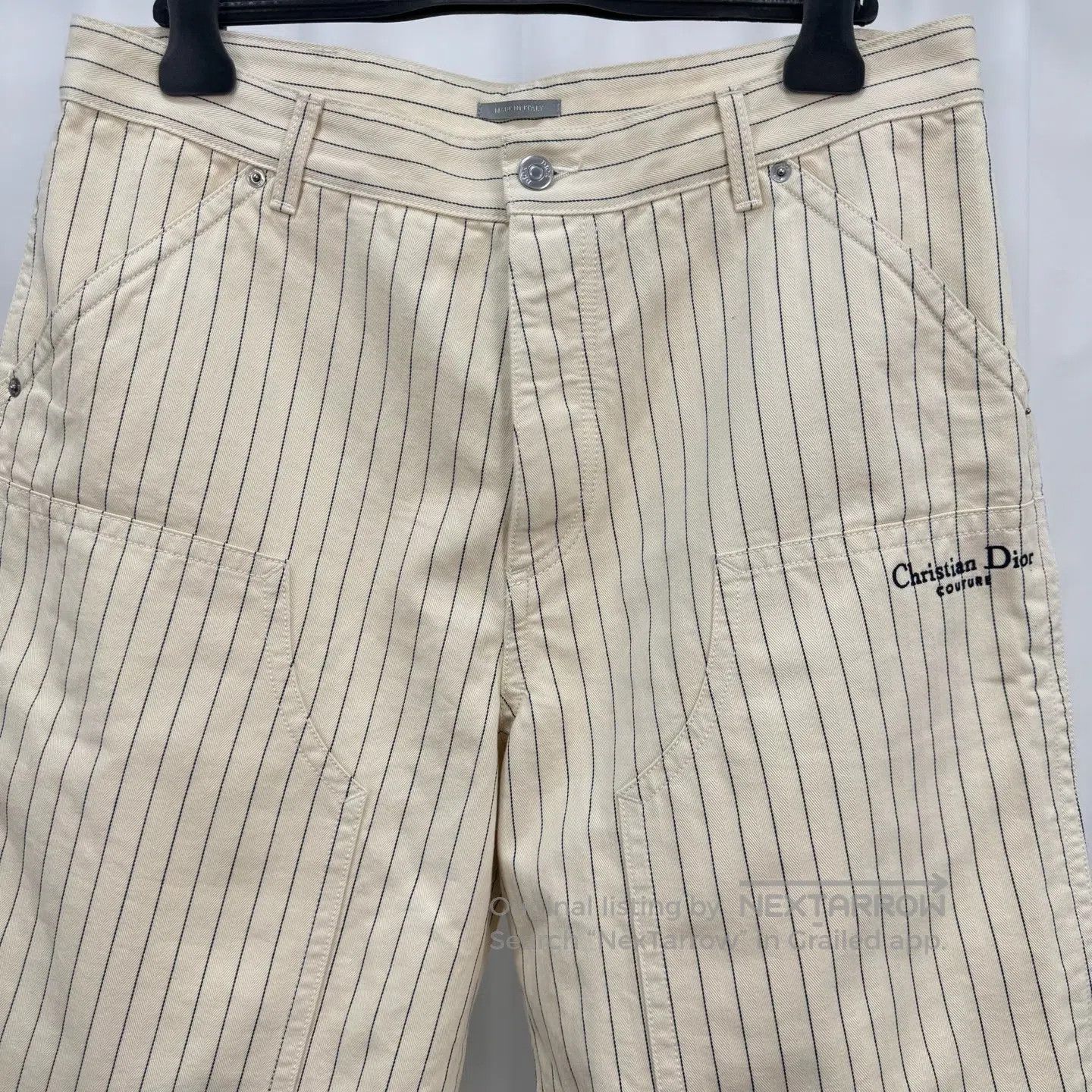 Dior Dior Embroidered letter striped cargo shorts| Size 33" - 3 Thumbnail
