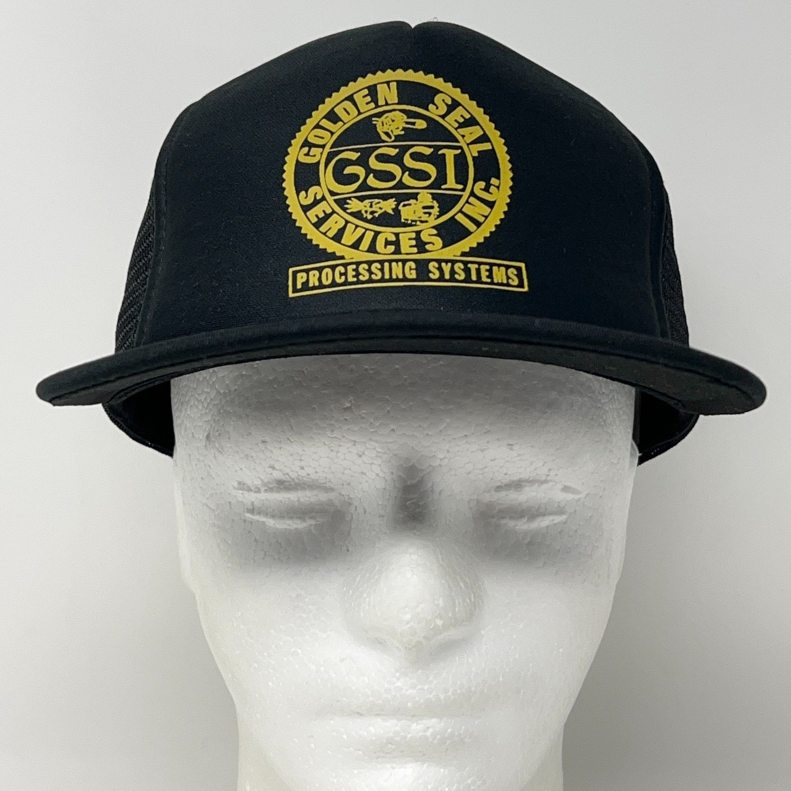 Vintage Vintage 80s Golden Seal Services Inc Trucker Hat Cap Black Size ONE SIZE - 2 Thumbnail