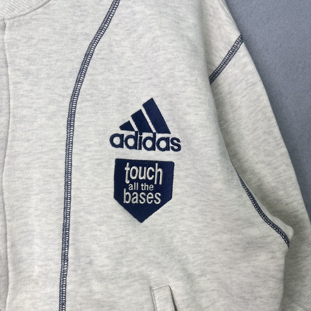 Adidas Vintage Adidas Touch All The Bases Snap Jacket Size US L / EU 52-54 / 3 - 3 Thumbnail