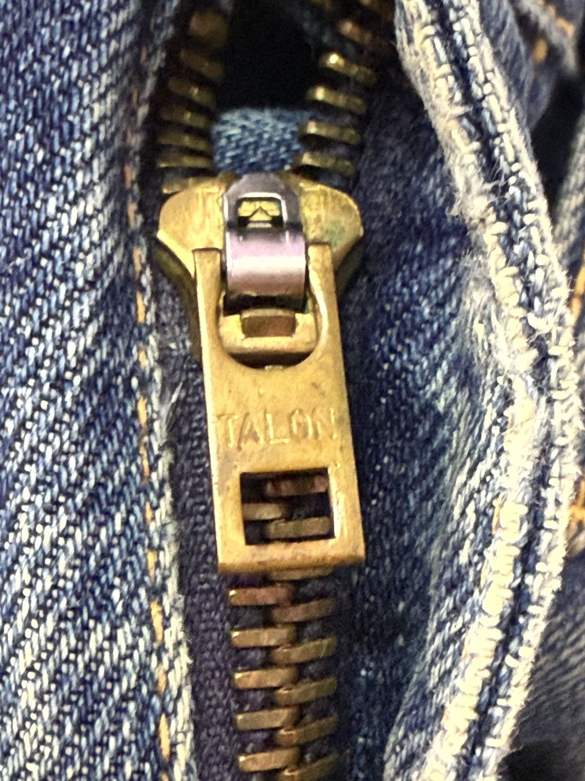 Big John × Vintage 70s Big John Talon Zipper Aging Distressed Mud Flared Jeans Size US 32 / EU 48 - 21 Thumbnail