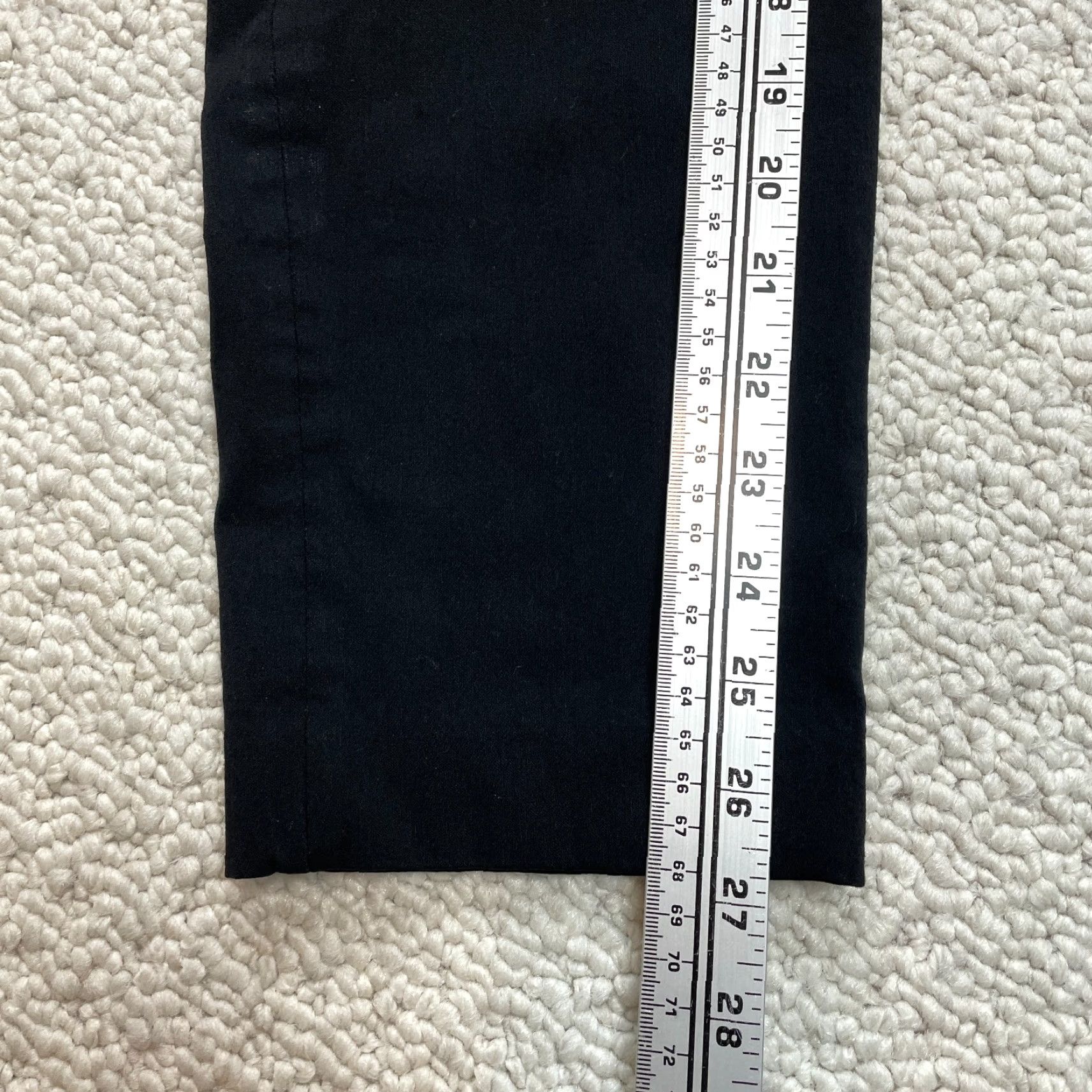 Vintage Tahari Pants Straight Leg Ankle Women's Sl S Black 29x27 Zip Pockets Stretch Knit Rayon Nylon Spandex Size 28" / US 6 / IT 42 - 3 Thumbnail