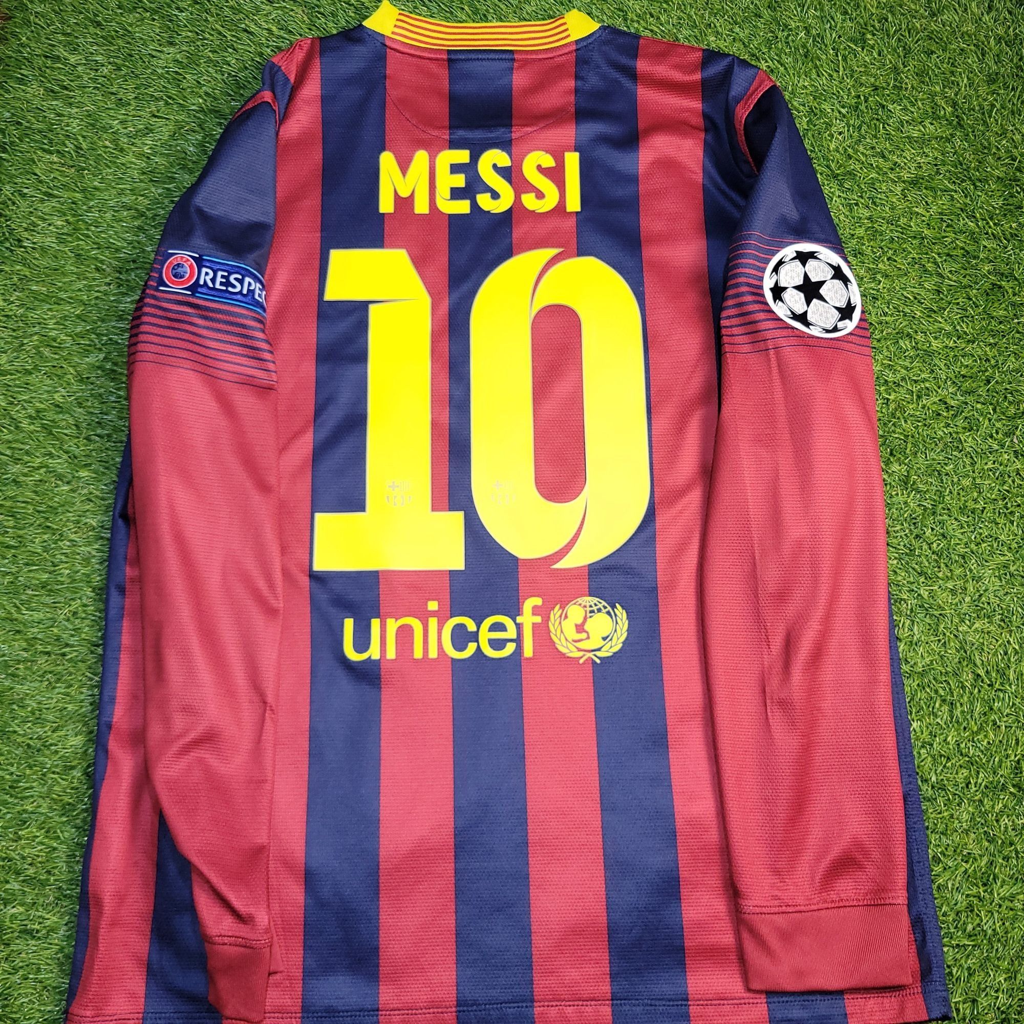 Nike Messi Barcelona 2013 2014 UEFA Long Sleeve Soccer Jersey L Size US L / EU 52-54 / 3 - 1 Thumbnail