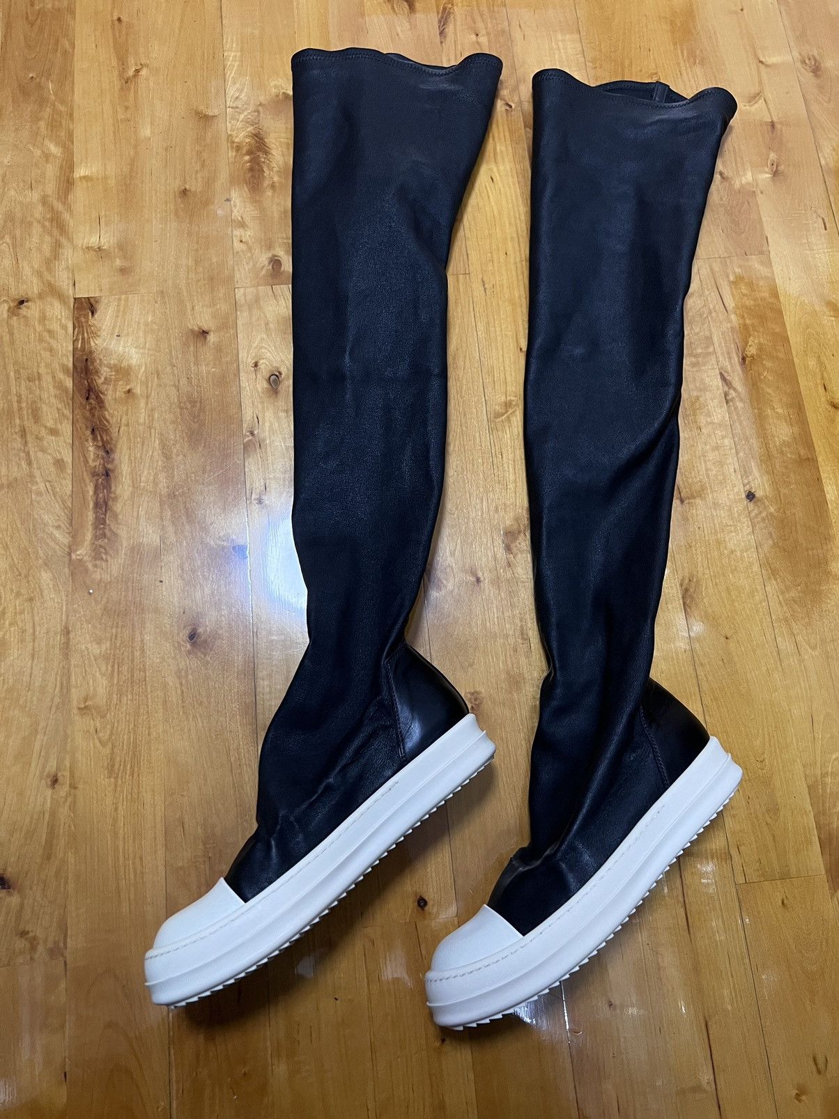 Rick Owens Rick owens mainline leather thigh high stocking sz 37 Size US 7 / IT 37 - 3 Thumbnail