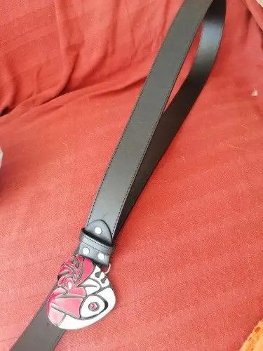 Leather Michiru x Saori True Love Buckle PU Leather Belt Size ONE SIZE - 7 Thumbnail