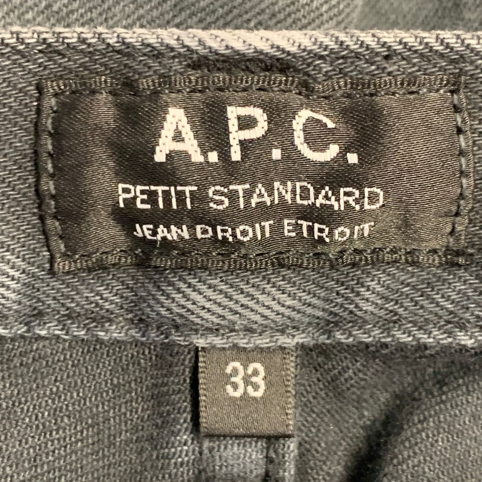 A.P.C. 33 Grey Cotton Blend Twill Slim Tapered Button Fly Jeans Size US 33 - 5 Thumbnail