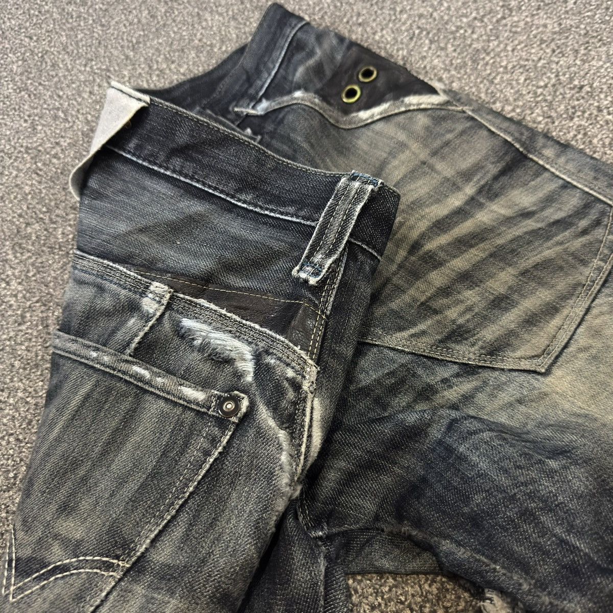 Edwin 🇯🇵 Vintage 90s Japanese Distressed Edwin Curve Black Denim Size US 31 - 11 Thumbnail