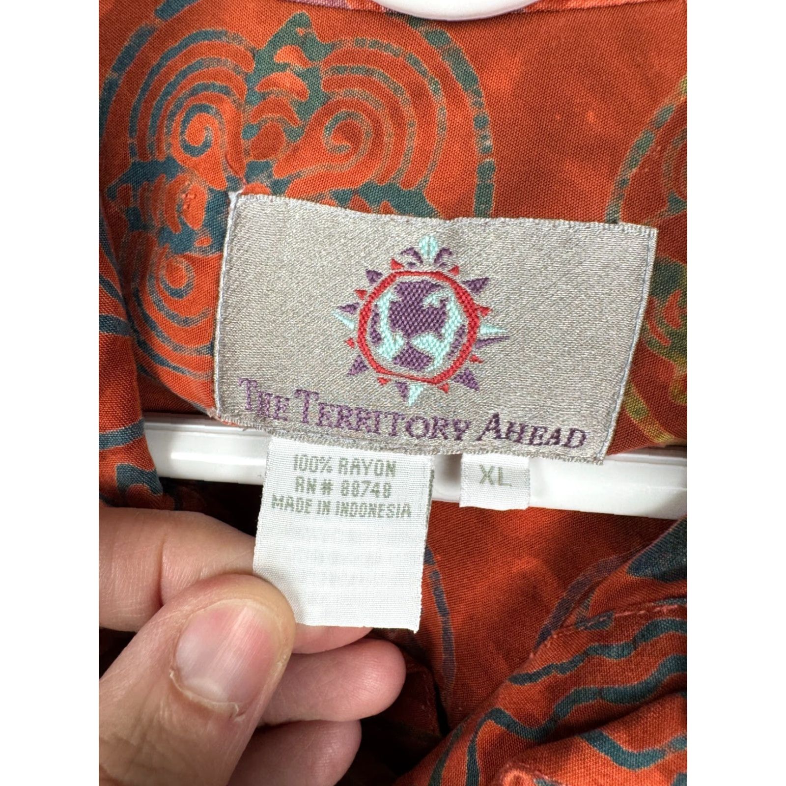 The Territory Ahead Territory Ahead Shirt Mens XL Hawaiian Rayon Tiki Abstract Floral AOP * Size US XL / EU 56 / 4 - 5 Thumbnail