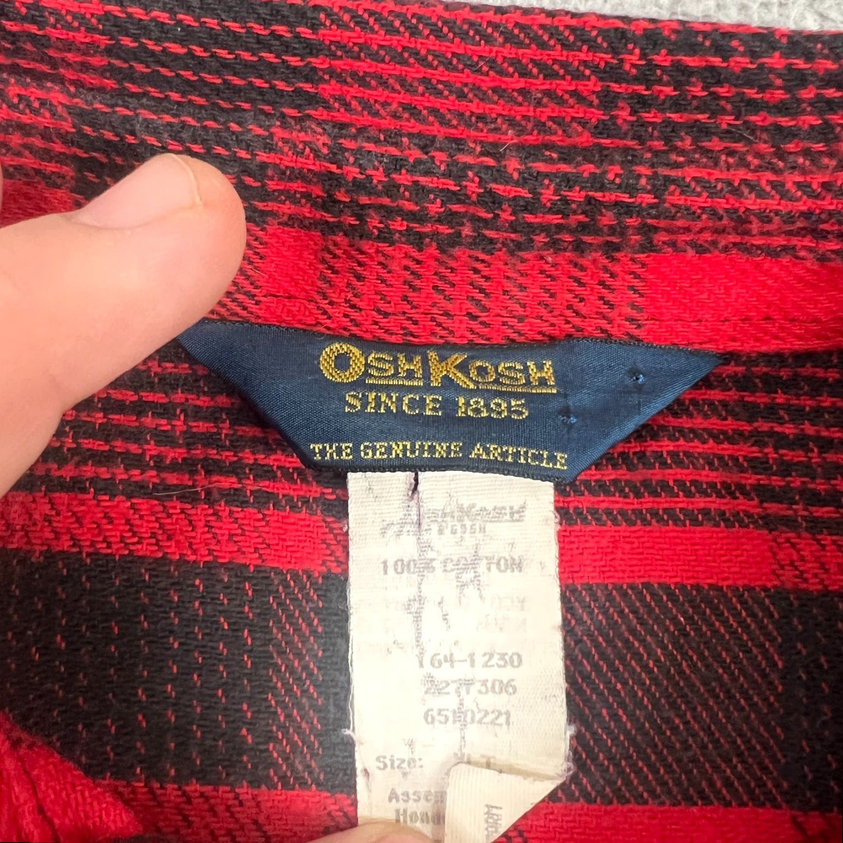 Vintage VINTAGE OshKosh B'gosh Flannel Shirt Mens XLT Red Plaid Button-Up Grunge Size US XL / EU 56 / 4 - 4 Thumbnail