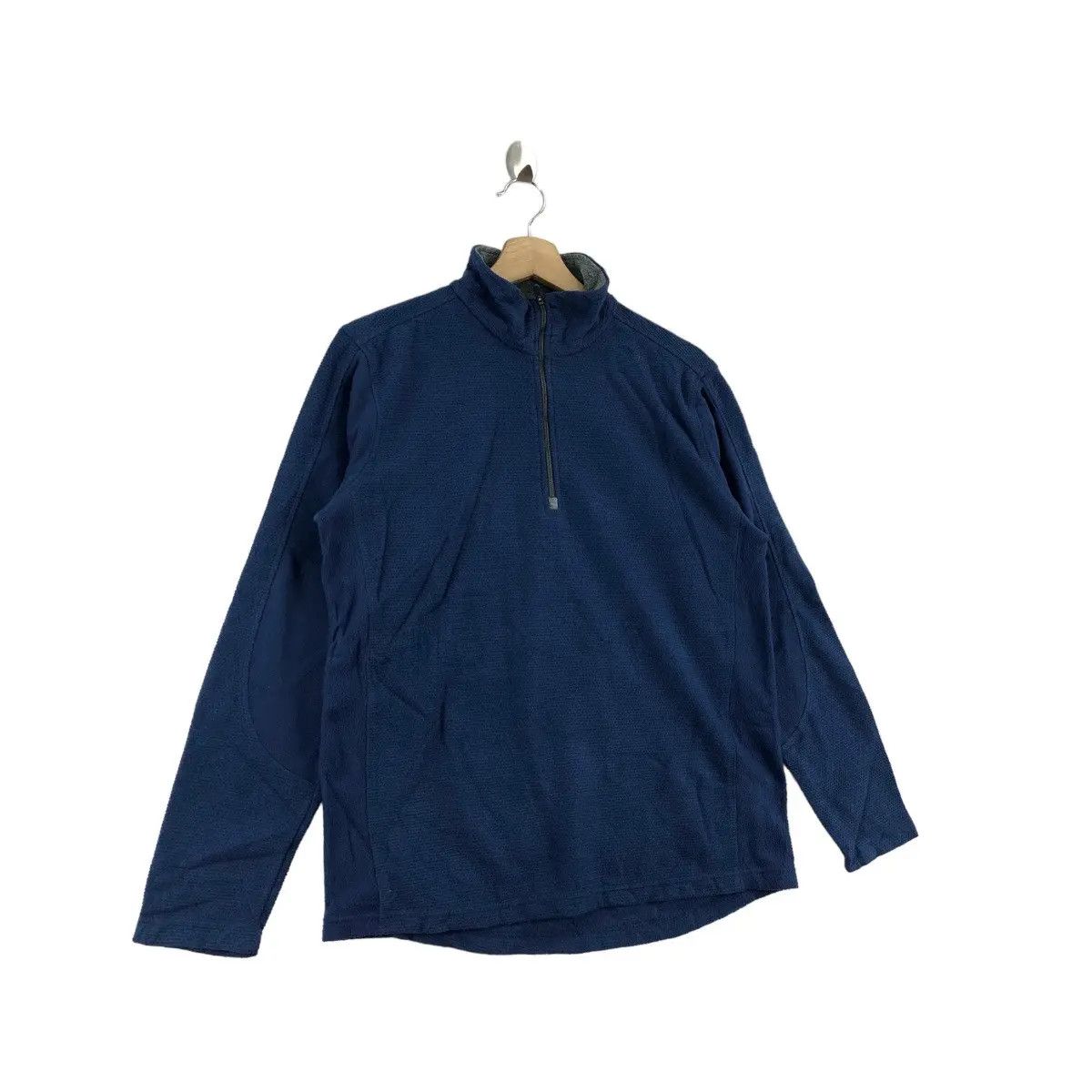 Lands' End Vtg LANDS’ END Minimalist Blue Indigo Outdoor Fleece Sweater Size M / US 6-8 / IT 42-44 - 2 Thumbnail