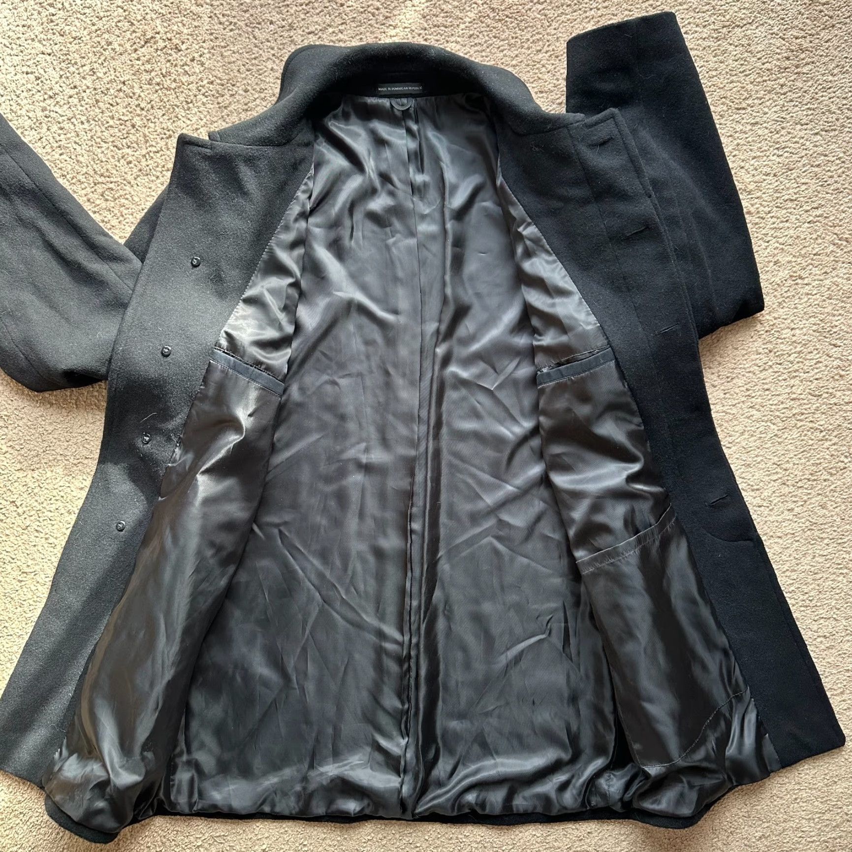 CLOSED Mens Wool Coat 42 Regular Button Close Black Point Collar Pockets Jacket Size US XS / EU 42 / 0 - 3 Thumbnail