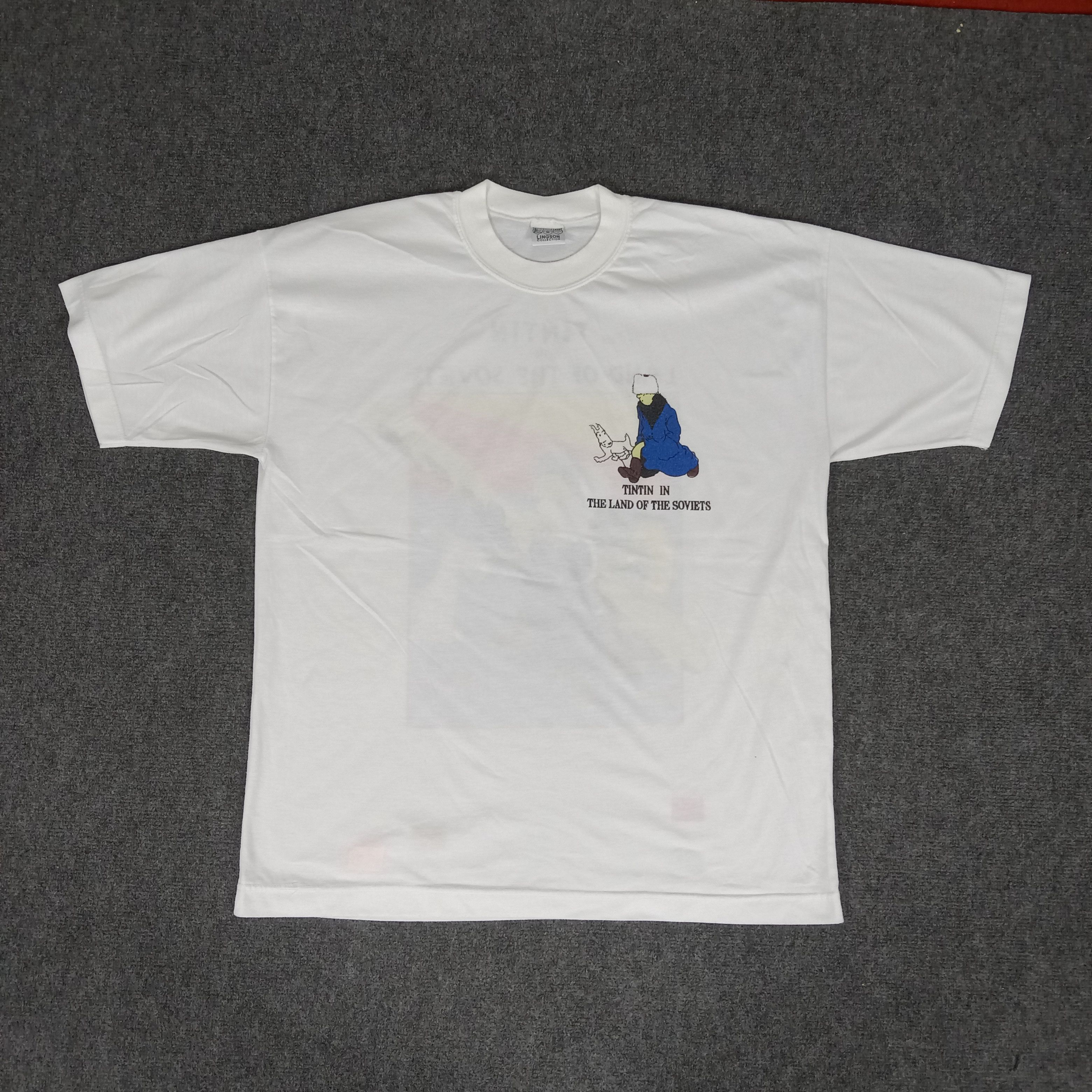 Cartoon Network × Vintage Tintin In Land Of The Soviets Cartoon Movie Tshirt Size US L / EU 52-54 / 3 - 5 Thumbnail