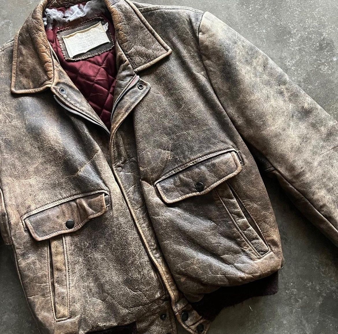 Cooper True Vintage 1970s RARE Made in USA A-2 Flight Bomber Jacket Size US S / EU 44-46 / 1 - 3 Thumbnail