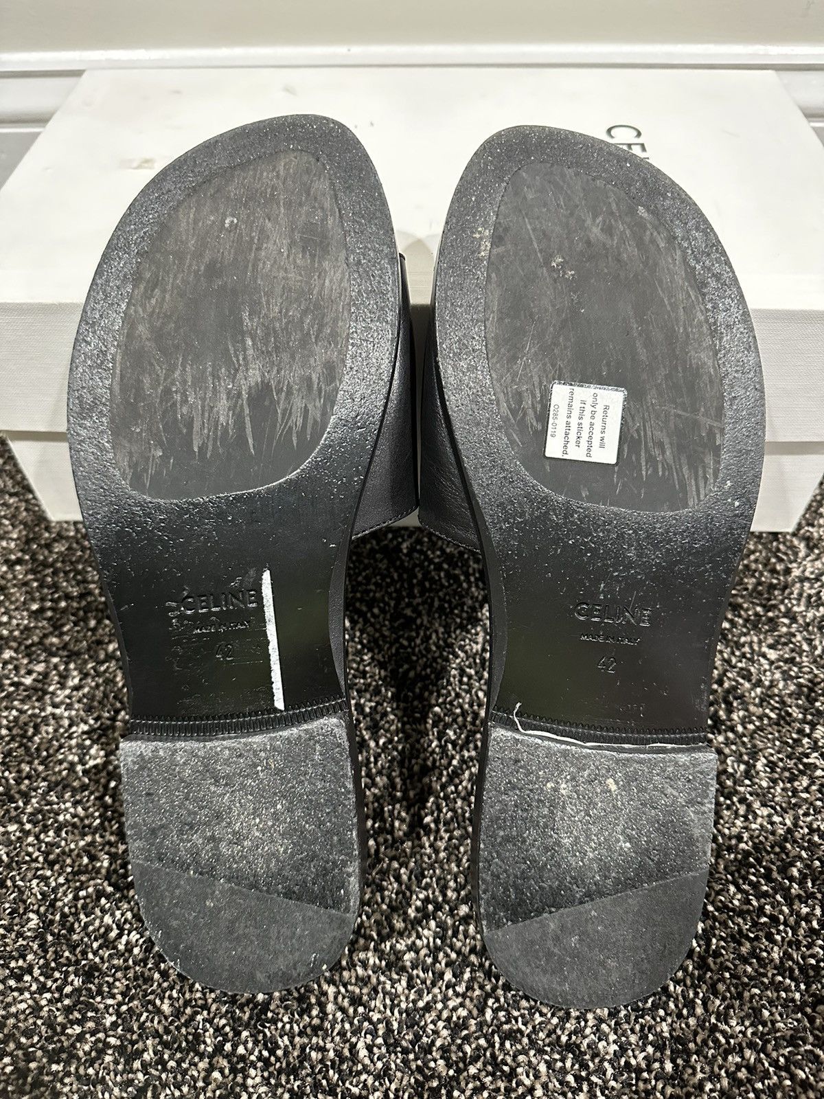 Celine × Hedi Slimane Celine x Hedi Slimane Studded Logo Black Leather Sandal Size US 9 / EU 42 - 10 Thumbnail