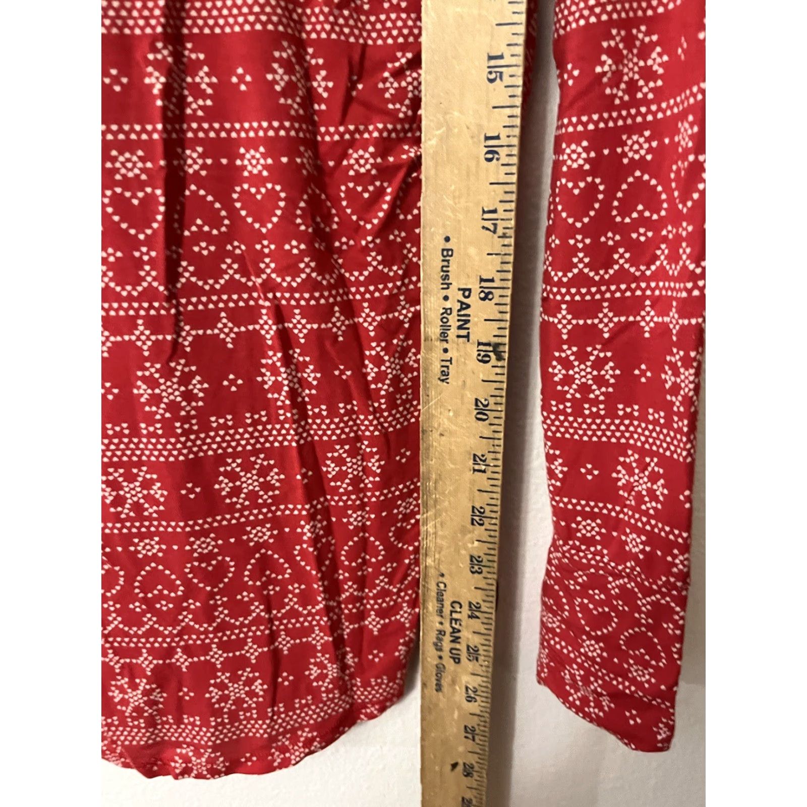 Gap VINTAGE Love By Gap Shirt Womens XS Red V-Neck Ribbed Christmas Pattern Night Size XS / US 0-2 / IT 36-38 - 4 Thumbnail