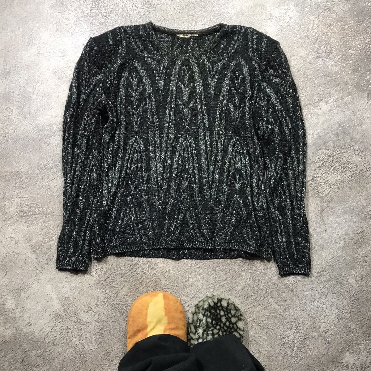 Vintage Vintage 90s Abstract Knit Sweater Oversized Grunge Y2K M Size M / US 6-8 / IT 42-44 - 1 Thumbnail