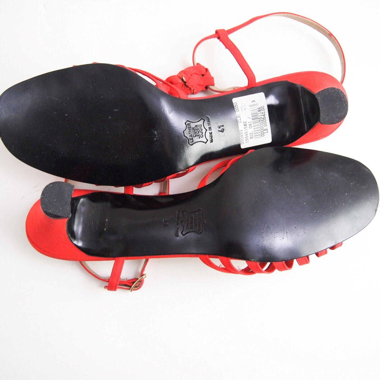 Yves Saint Laurent YSL Saint Laurent Sandals Braided Red Satin US 11 EU 41 Size US 11 / IT 41 - 7 Thumbnail