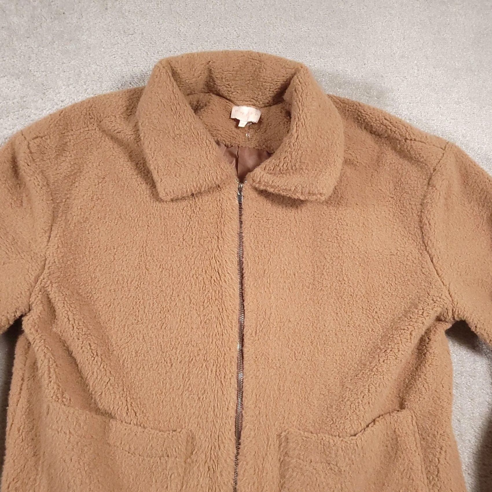 Vintage VINTAGE Entro Jacket Womens S Brown Sherpa Fleece Full Zip Pockets Cozy Size S / US 4 / IT 40 - 4 Thumbnail