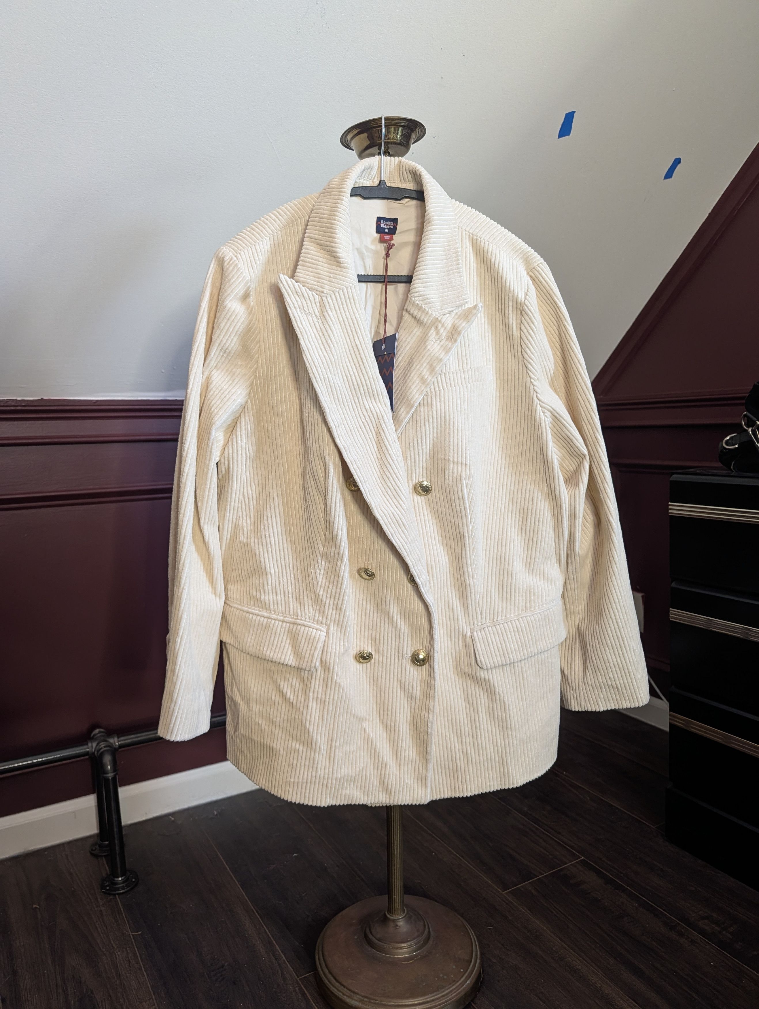 Rowing Blazers Cream corduroy gold button double breasted jacket NWT Size XL / US 12-14 / IT 48-50 - 1 Thumbnail