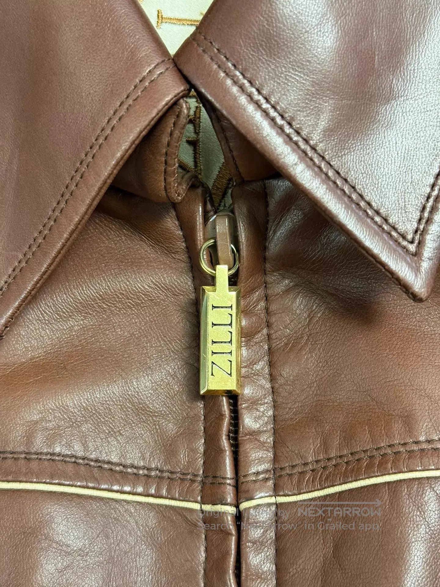 Zilli Brown Leather Jacket with Pockets - Size L. Size US L / EU 52-54 / 3 - 8 Thumbnail
