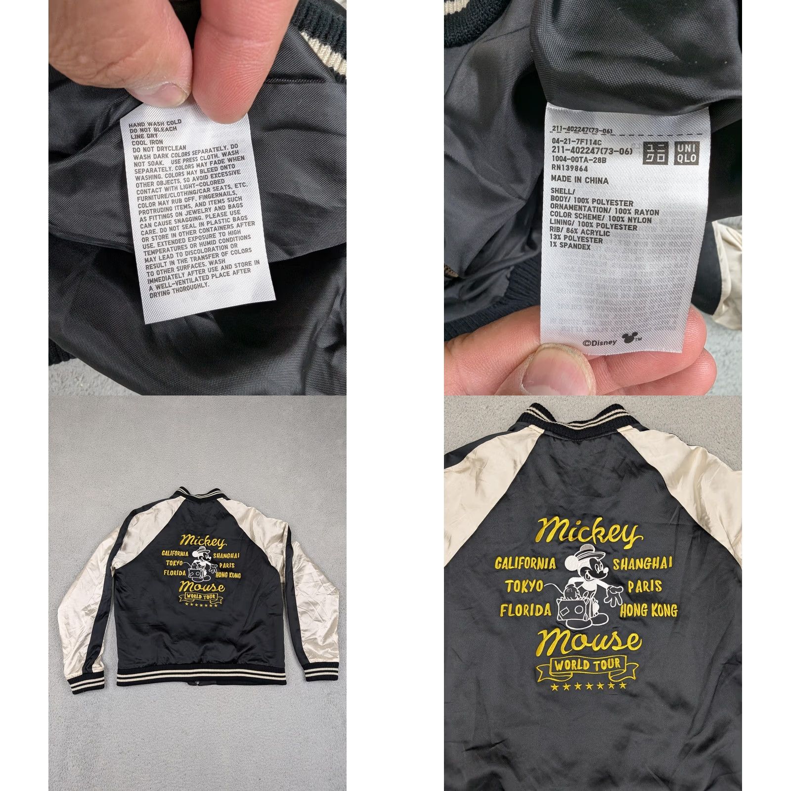 Uniqlo Uniqlo Disney Womens Medium Bomber Jacket Black Polyester Sleeve Lining Size M / US 6-8 / IT 42-44 - 9 Thumbnail