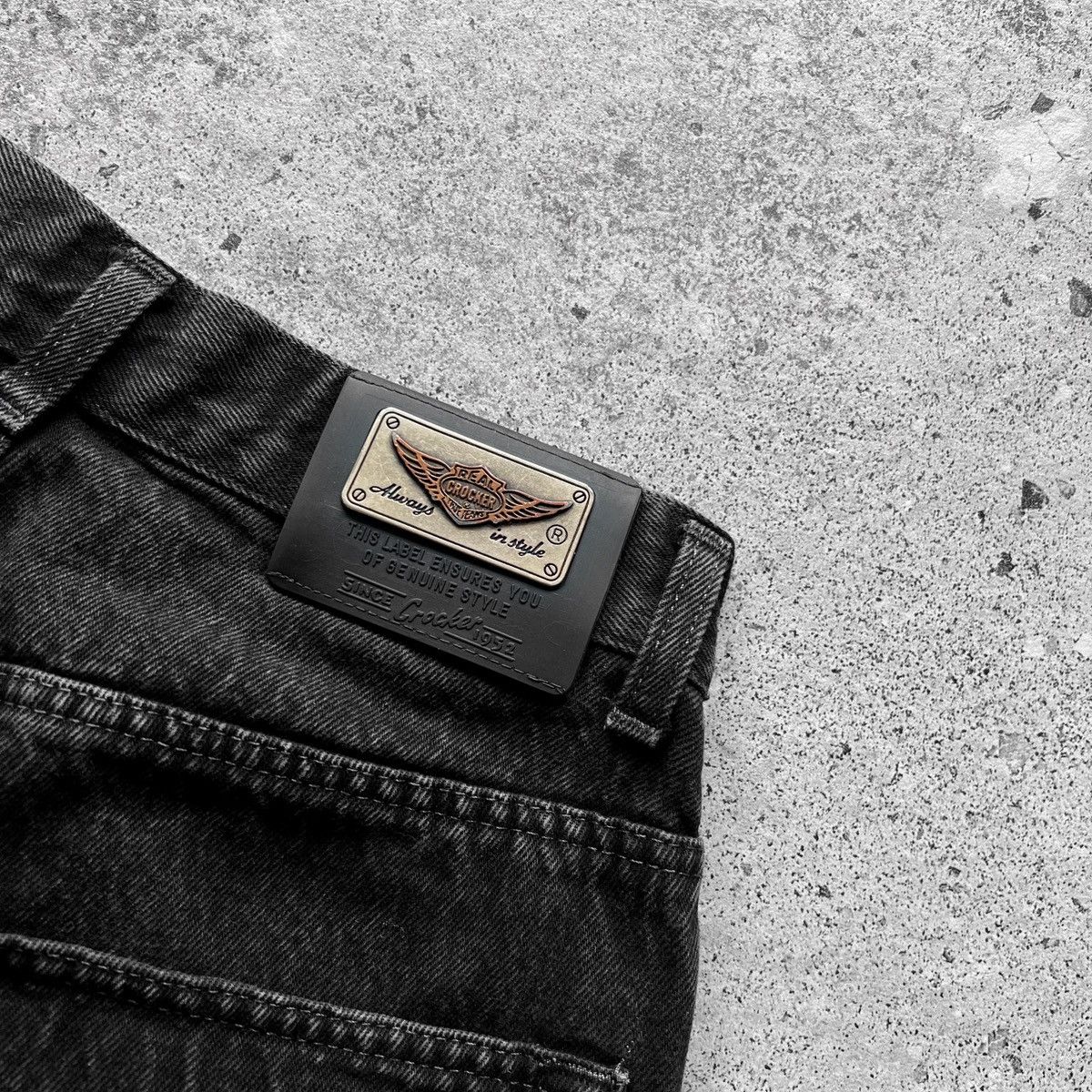 Vintage Crocker Womens Vintage 90s Black Relaxed Fit Y2K Denim Jeans Size 27" / US 4 / IT 40 - 6 Thumbnail