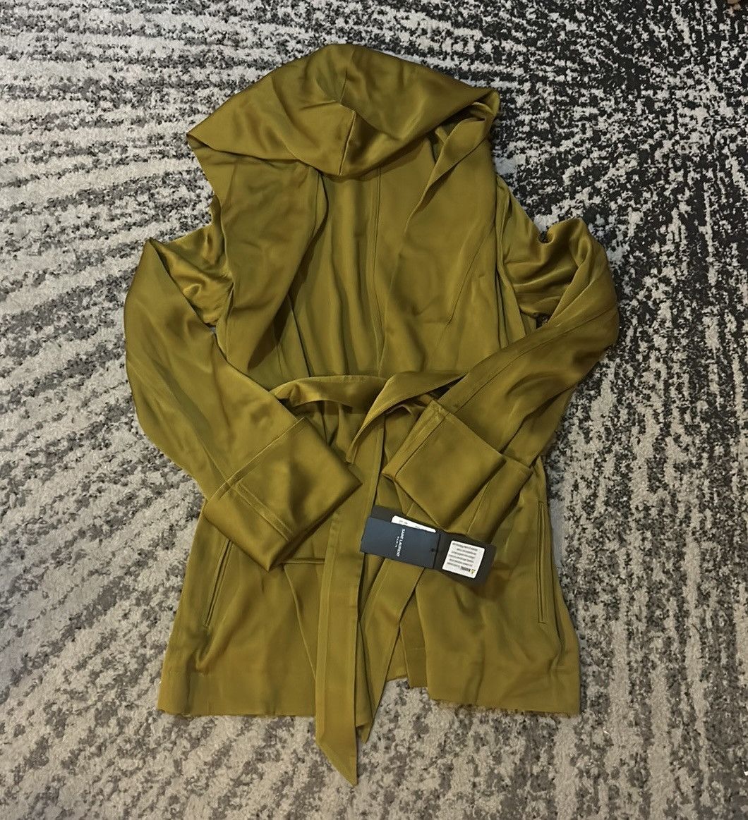 Saint Laurent Paris Saint Laurent Satin Crepe Belted Hooded Jacket Vert Mousse Size XS / US 0-2 / IT 36-38 - 5 Thumbnail