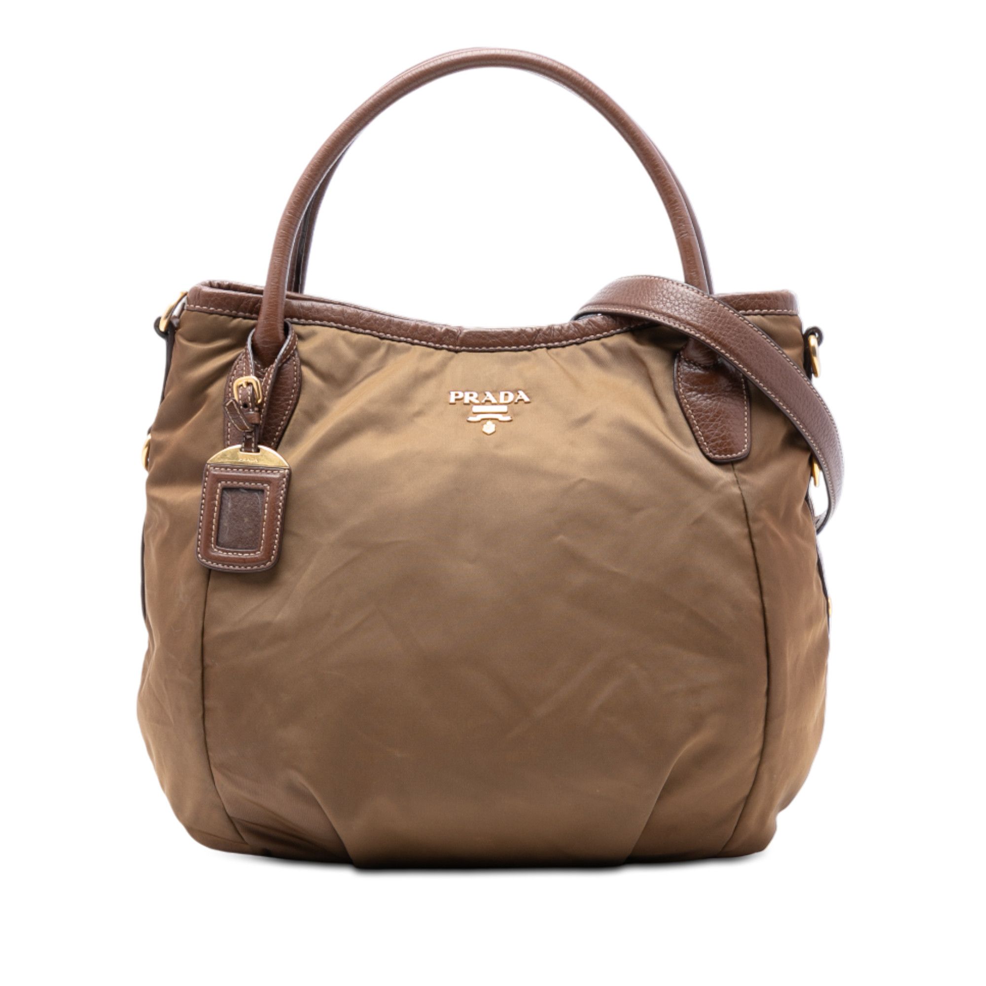 Prada Prada Vitello Daino Trimmed Tessuto Satchel Size ONE SIZE - 1 Thumbnail