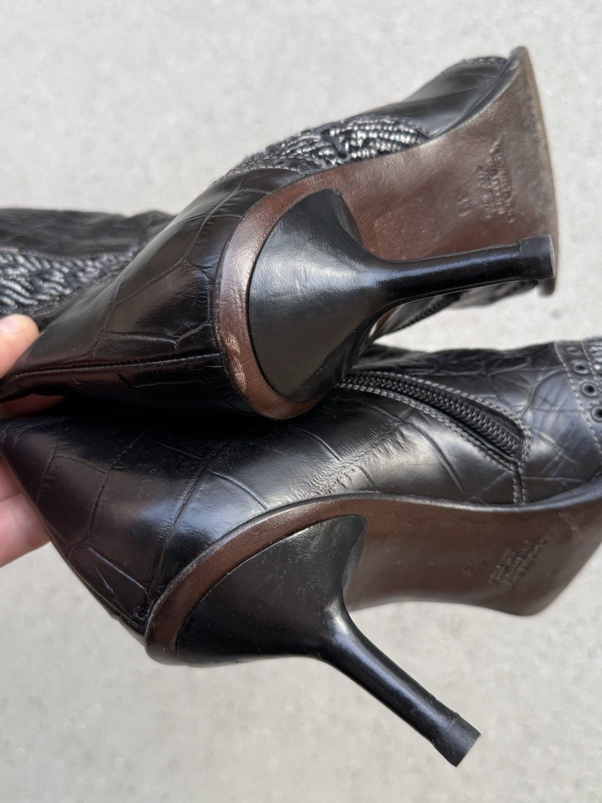Vintage Goffredo Fantini Leather Heel Shoes Boots Size 39 Size US 9 / IT 39 - 16 Thumbnail