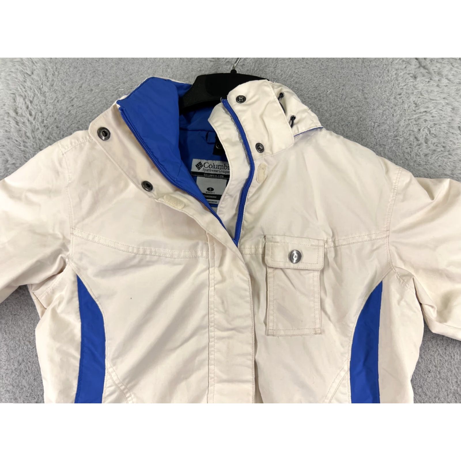 Vintage VINTAGE Columbia Jacket Women Small White Blue Omni-Tech Waterproof Breathable Size S / US 4 / IT 40 - 4 Thumbnail