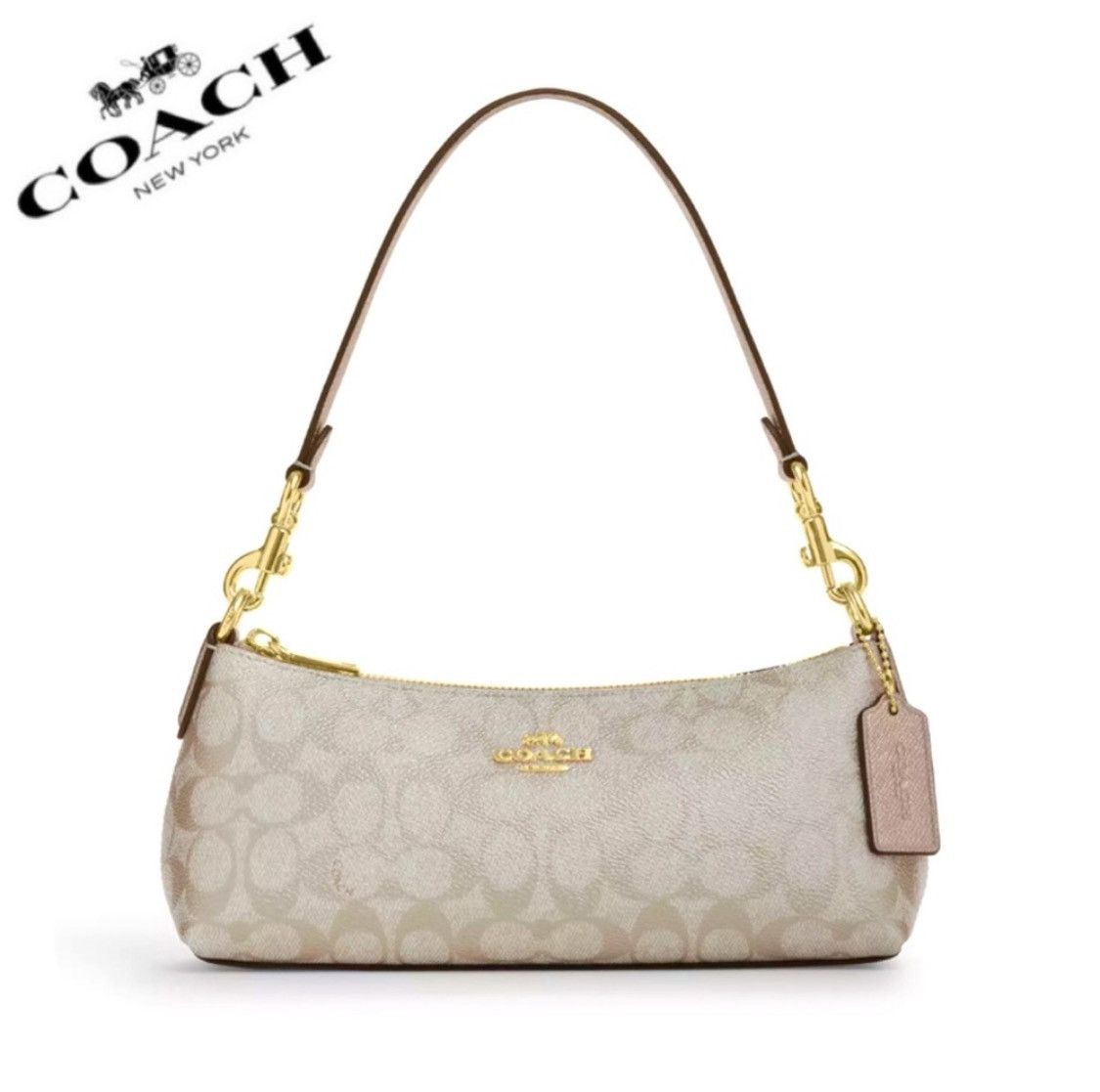 Coach NWT COACH Charlotte Leather/Canvas Shoulder Bag Size ONE SIZE - 1 Thumbnail
